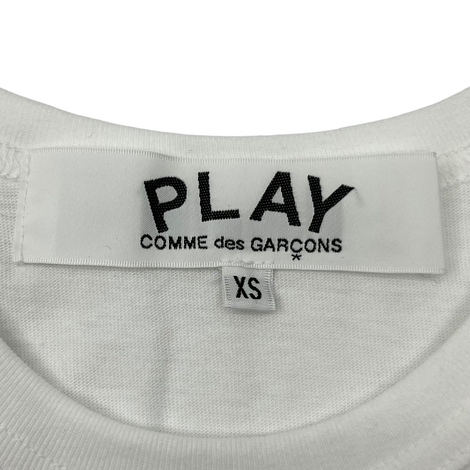 PLAY COMME des GARCONS(プレイコムデギャルソン) 24SS Cotton jersey with scattered red heart print T-shirt 綿天竺 散りばめた 赤ハートプリント Tシャツ AX-T338 XS ホワイト AD2024/4