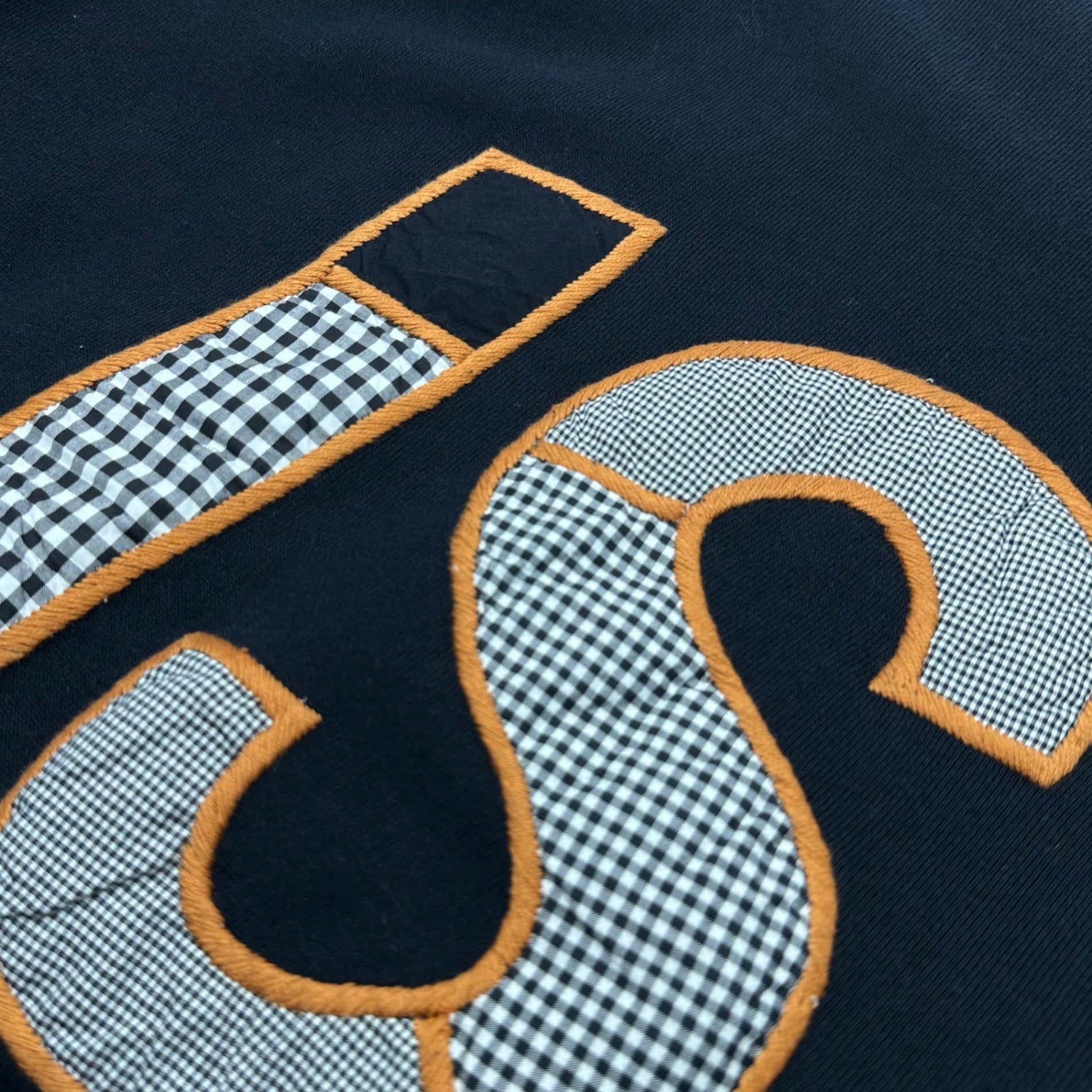 i.s. ISSEY MIYAKE(アイエス イッセイミヤケ) 90's”i.s.”backl logo stitch sweat/バック刺繍ロゴステッチスウェット IS31-JL008 M ブラック 90年代 ヴィンテージ