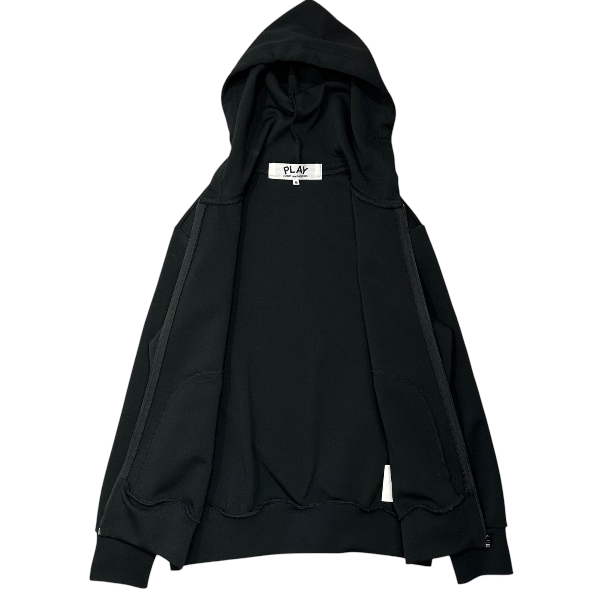 PLAY COMME des GARCONS(プレイコムデギャルソン) 2019SS Jersey Back Print Zip-up Hoodie ジャージ バックプリント ジップアップ フーディ パーカー AZ-T254 M ブラック AD2018/10