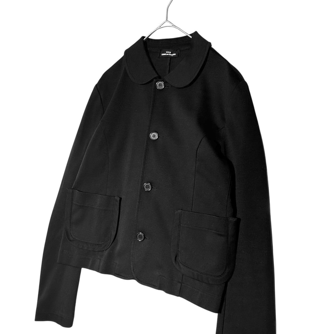 tricot COMME des GARCONS(トリココムデギャルソン) 07SS Shorter length jacket with shawl collar and front pockets ショールカラー ショート丈 フロントポケット ジャケット TS-T029 FREE ブラック AD2006