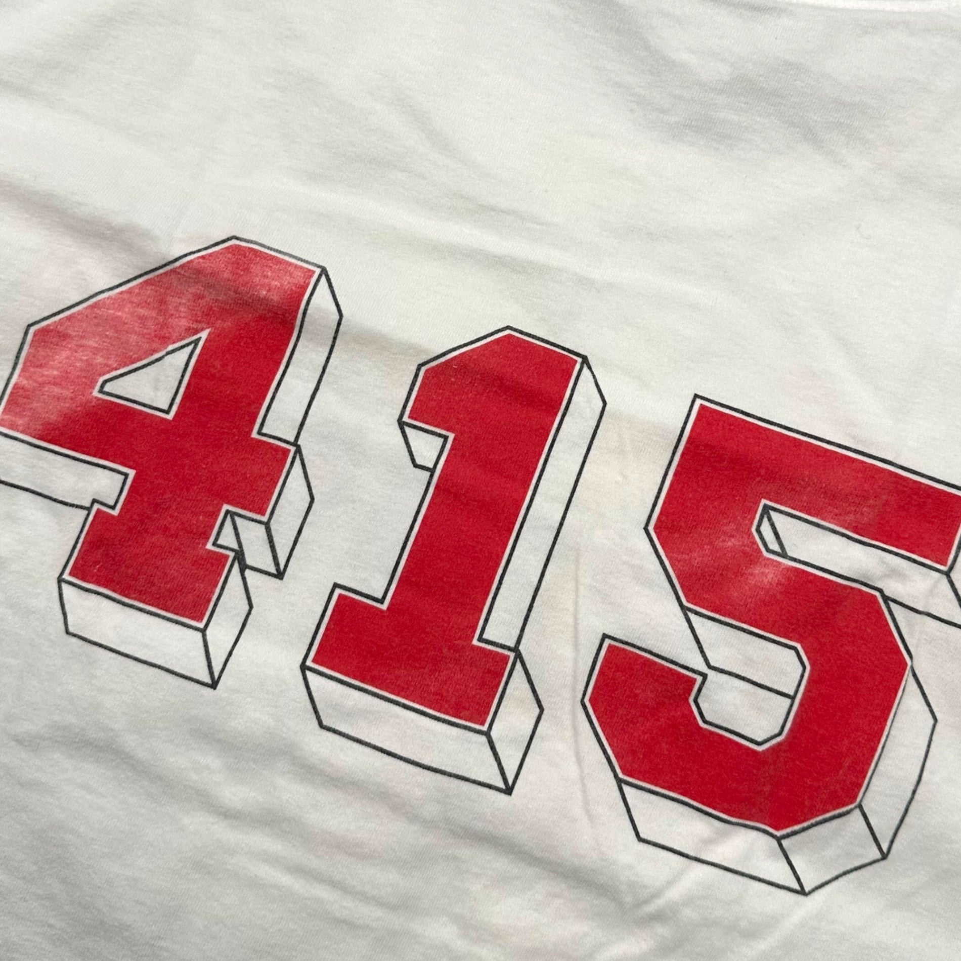 415 Clothing(415クロージング) OLD FRISCO Print T-Shirt オールド フリスコ プリント Tシャツ L ホワイト×レッド 著名人 着用品