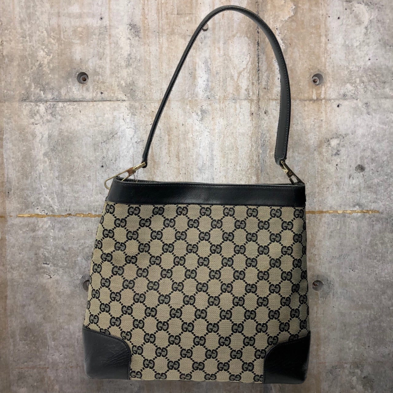 GUCCI(グッチ) GG柄ワンショルダーバッグ/肩掛け/キャンバスレザー 001-4231 200047 ベージュ×ブラック OLD GUCCI