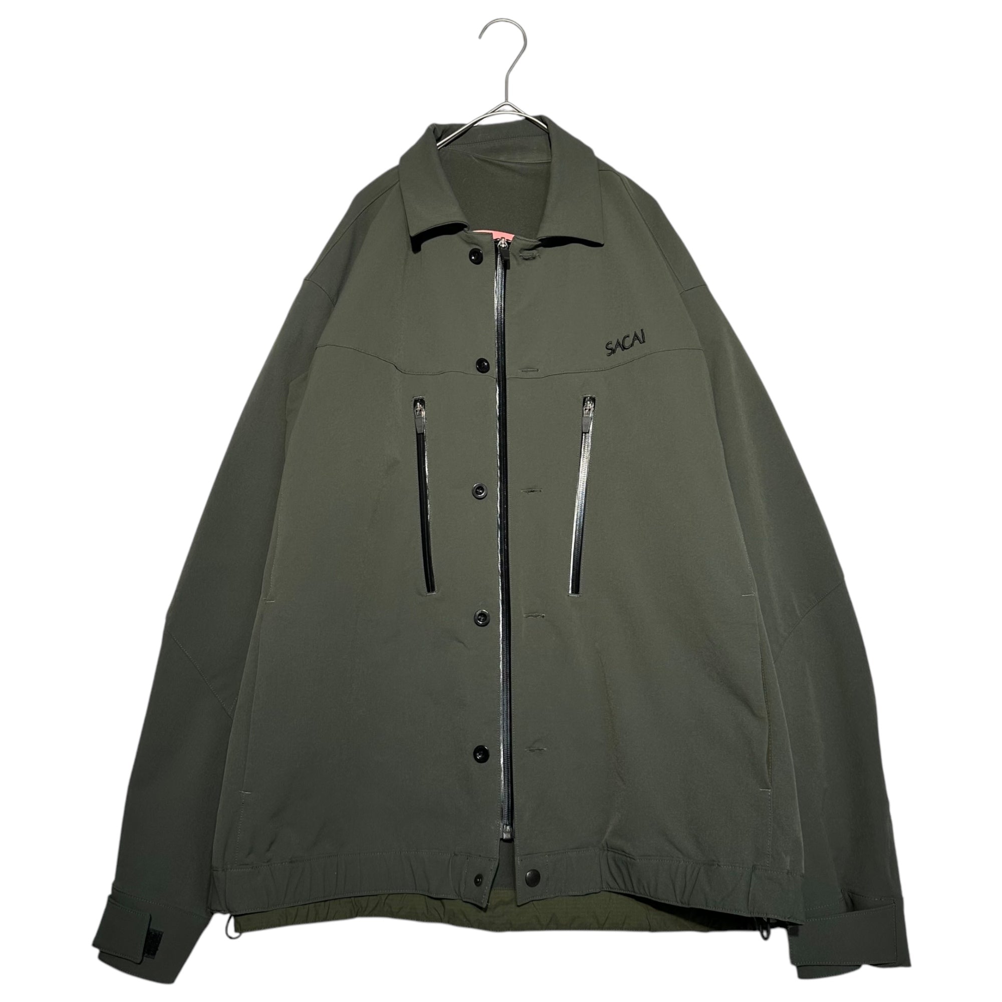 sacai(サカイ) 23AW Nylon Stretch Water-Repellent L/S Shirt ナイロン ストレッチ 撥水 長袖 シャツ 23-03251M 2(M程度) カーキ