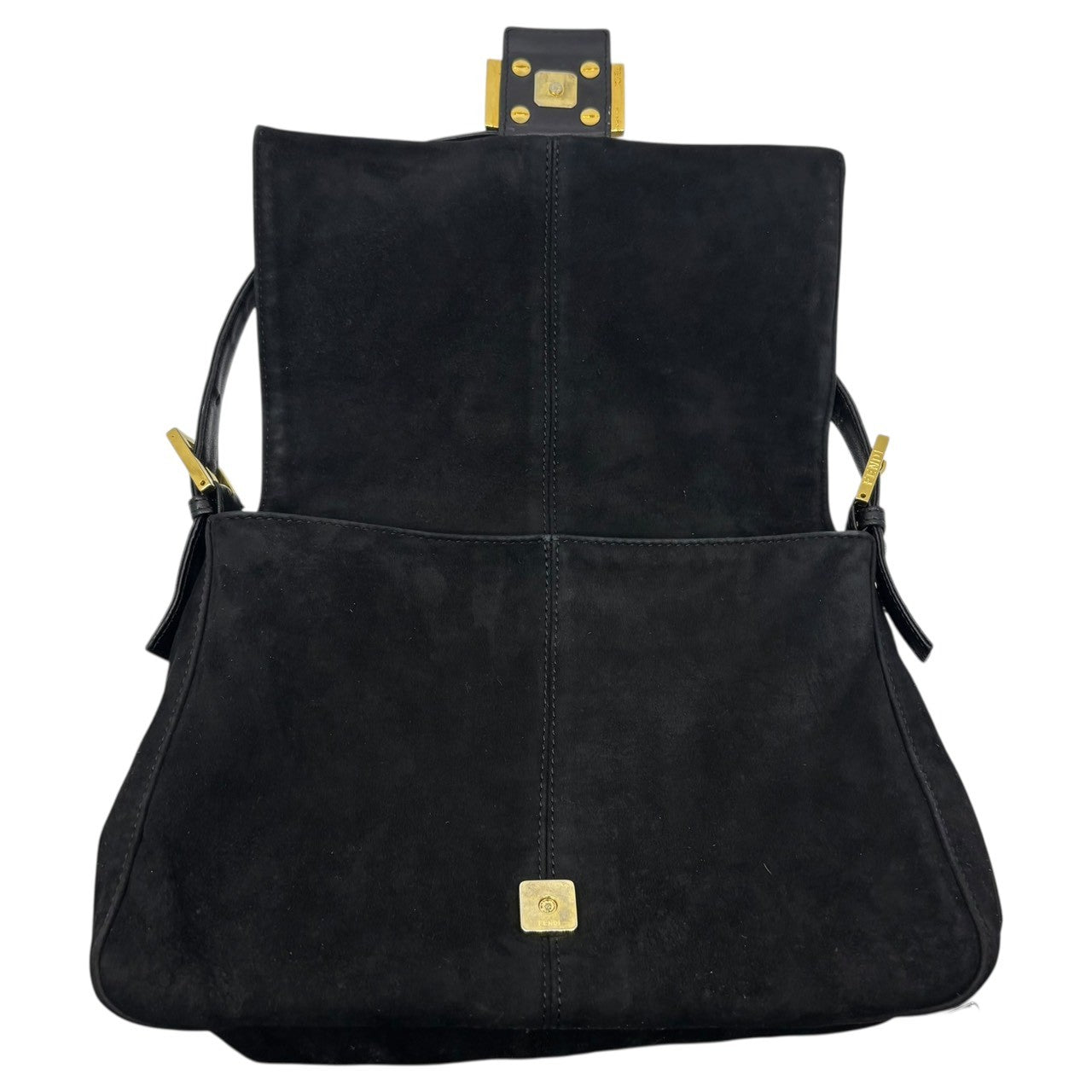 FENDI(フェンディ) Vintage Red glitter finish Suede Mamma Baguette ヴィンテージ 赤 ラメ 加工 スウェード マンマバゲット ショルダーバッグ 2354/26325/009 ブラック×ゴールド×レッド