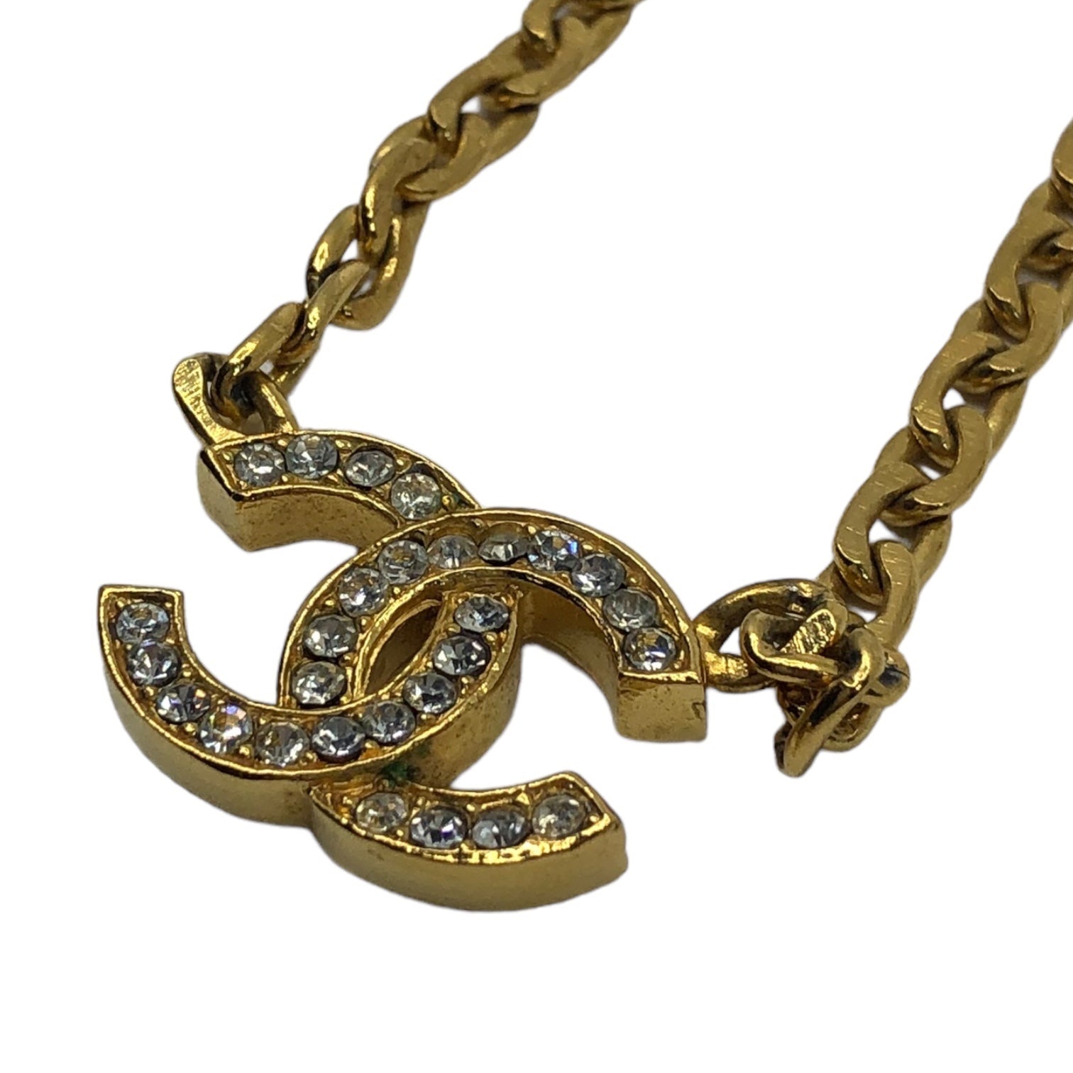 CHANEL(シャネル) 70's coco mark rhinestone chain necklace ココマーク ラインストーン チェーン  ネックレス ゴールド 刻印B312 70年代 ヴィンテージ ペンダント