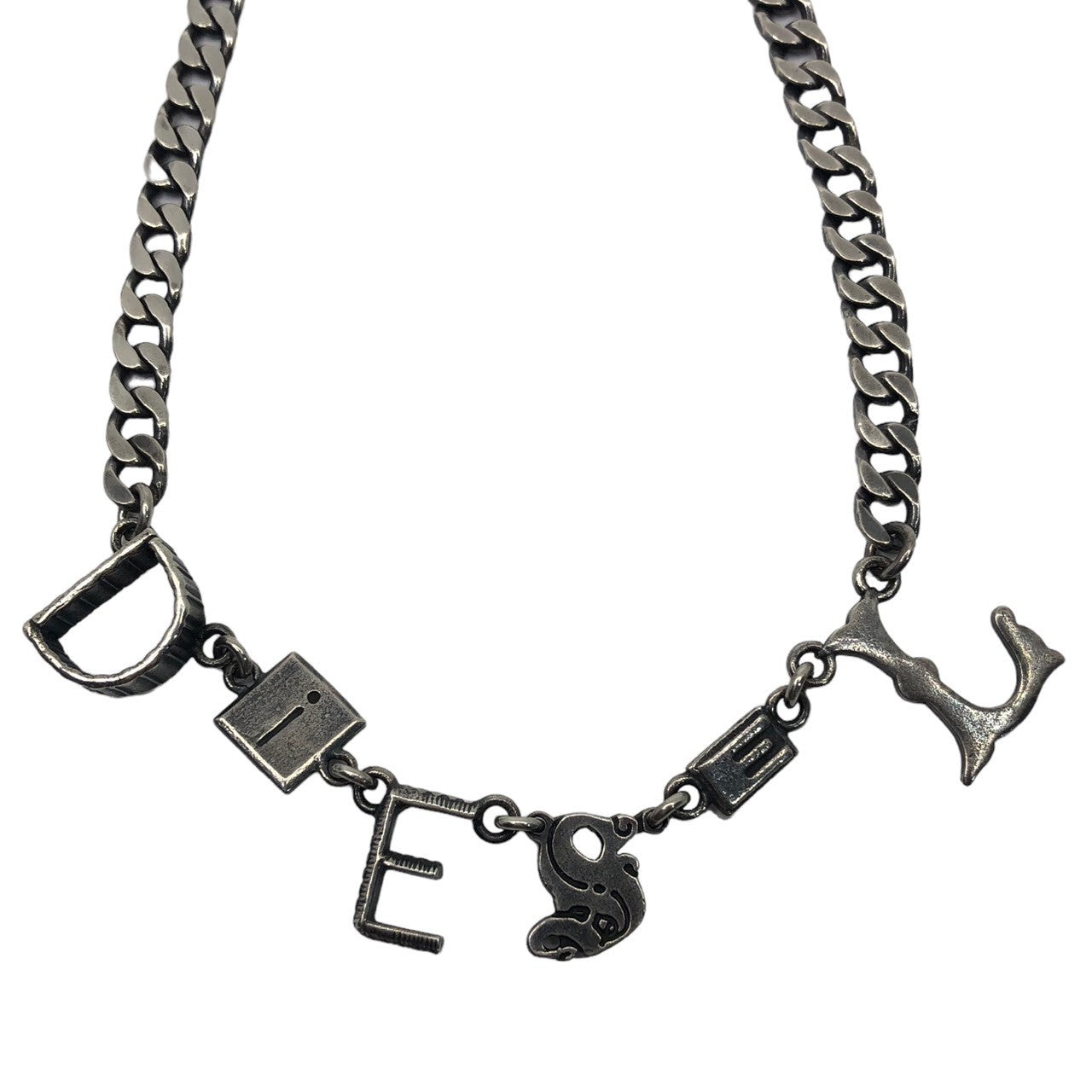 DIESEL(ディーゼル) 00's Silver925 archive logo kihei chain necklace ロゴ 喜平 チェーン ネックレス シルバー Y2K チャーム