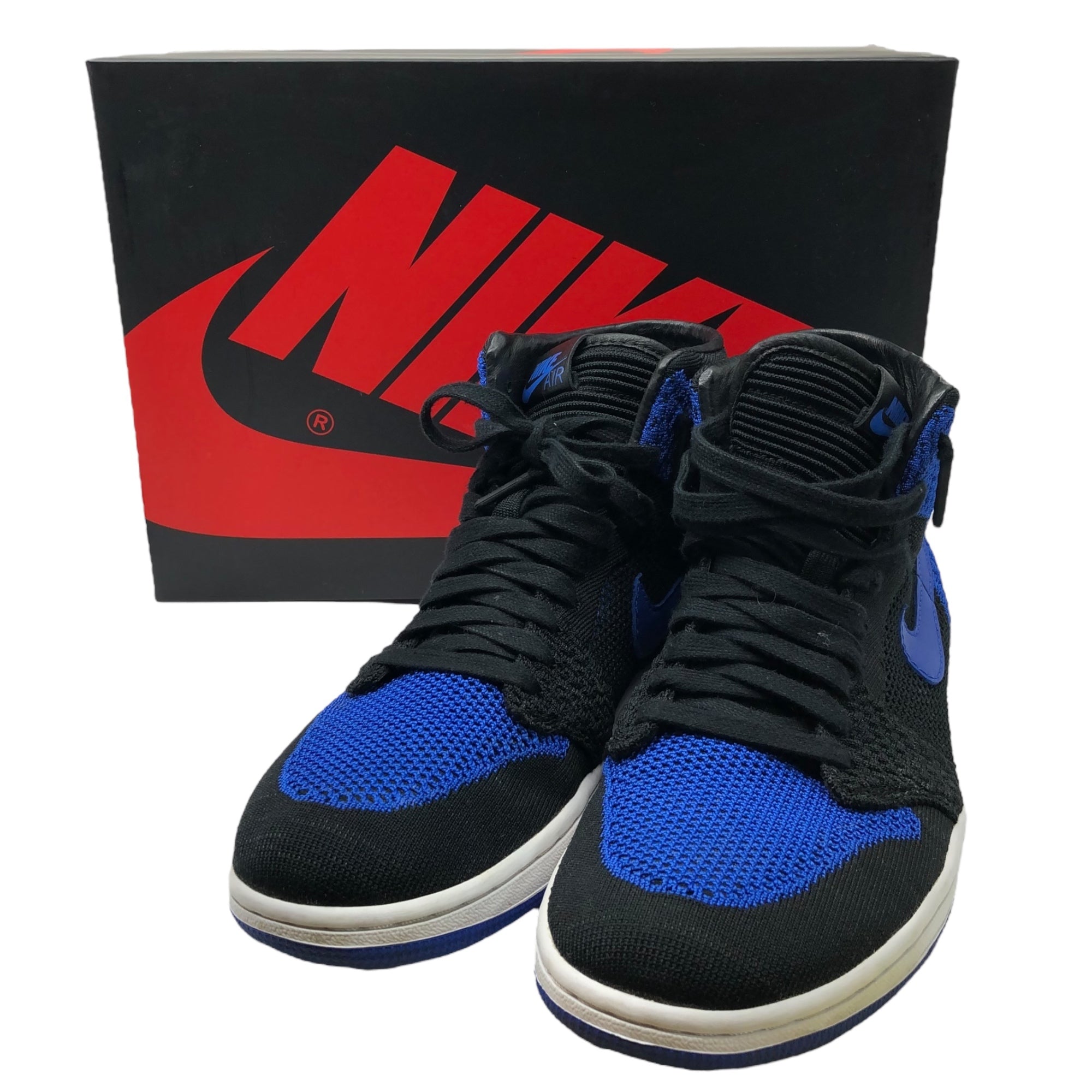 NIKE(ナイキ) AIR JORDAN 1 RETRO HI FLYKNIT エアジョーダンワン レトロ ハイ フライニット 919704-006 27.5cm BLACK/GAME ROYAL-WHITE ブラック ゲーム ロイヤル ホワイト 箱付