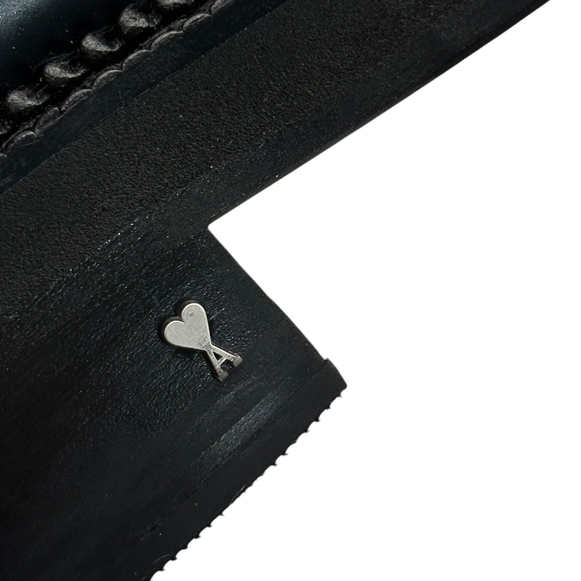 AMI PARIS(アミパリス) Square-Toe Shoes with Python Accents パイソン 切替 スクエアトゥ レザー シューズ 40(25.0～25.5cm程度) ブラック×ブラウン