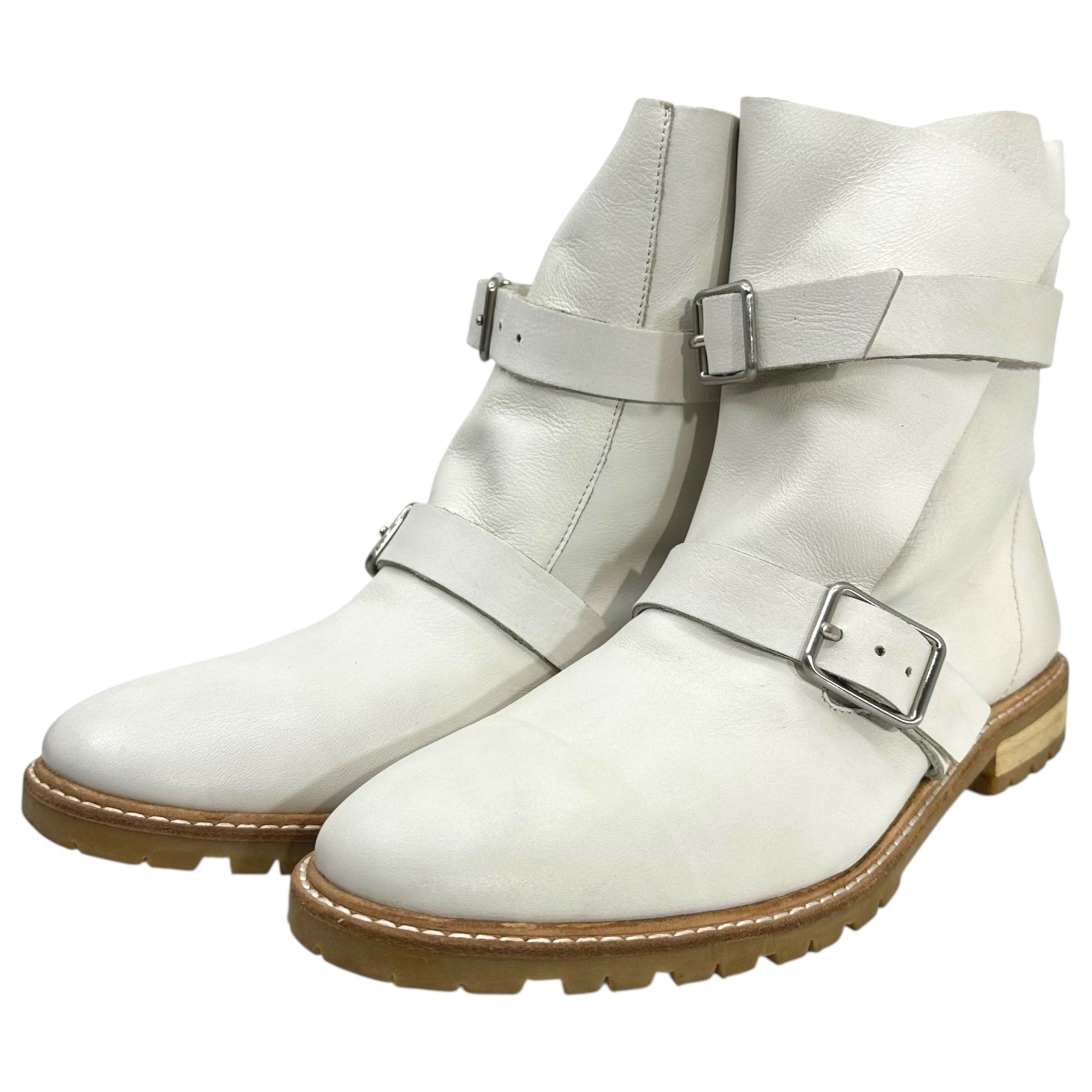 zucca(ズッカ) Double Belt Leather Engineer Boots ダブルベルト レザー エンジニア ブーツ ZU41-AJ348 L(25.5~26cm程度) ホワイト