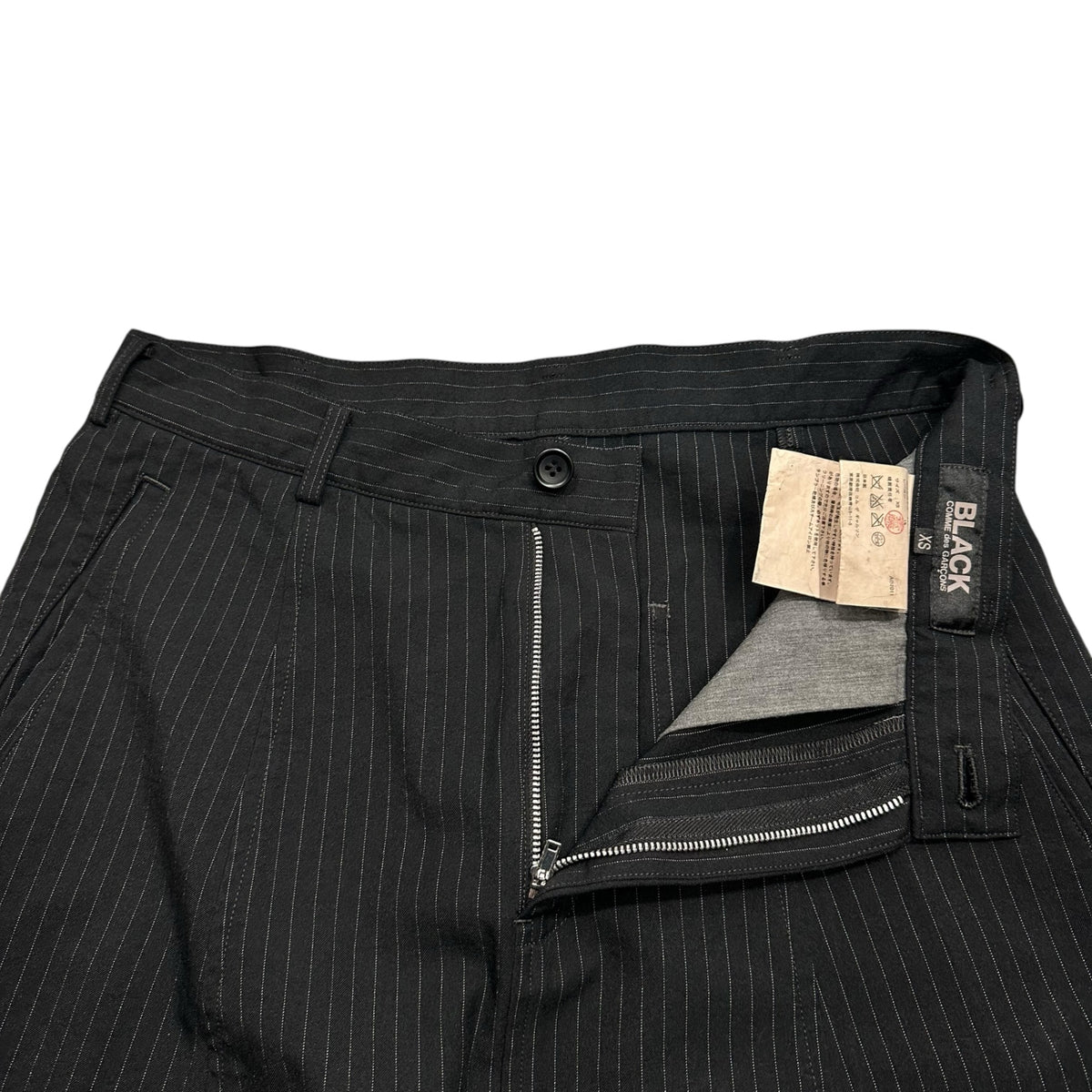 BLACK COMME des GARCONS(ブラックコムデギャルソン) 2011AW Dyed Striped Harem Shorts 染色加工 ストライプ サルエル ショーツ 1H-P008 XS ブラック AD2011 男性着用可能