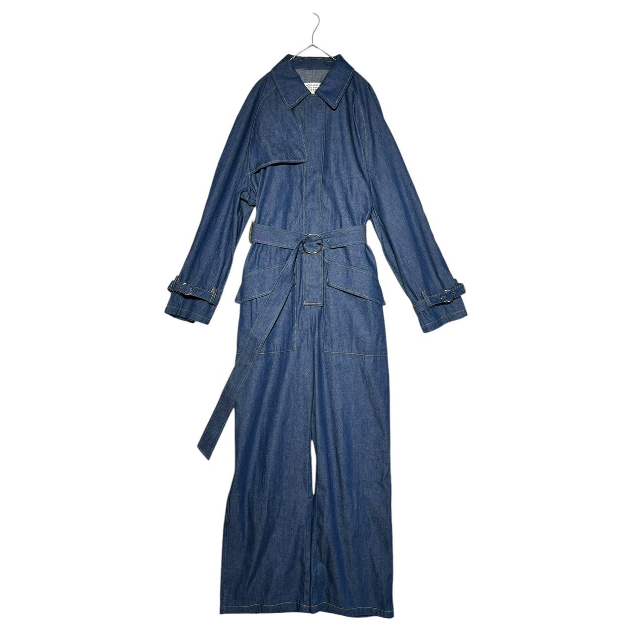 MAISON MARGIELA1(メゾンマルジェラ) 20SS Denim belted jumpsuit デニム ベルテッド ジャンプスーツ S51FP0082 40(L程度) インディゴ つなぎ オールインワン