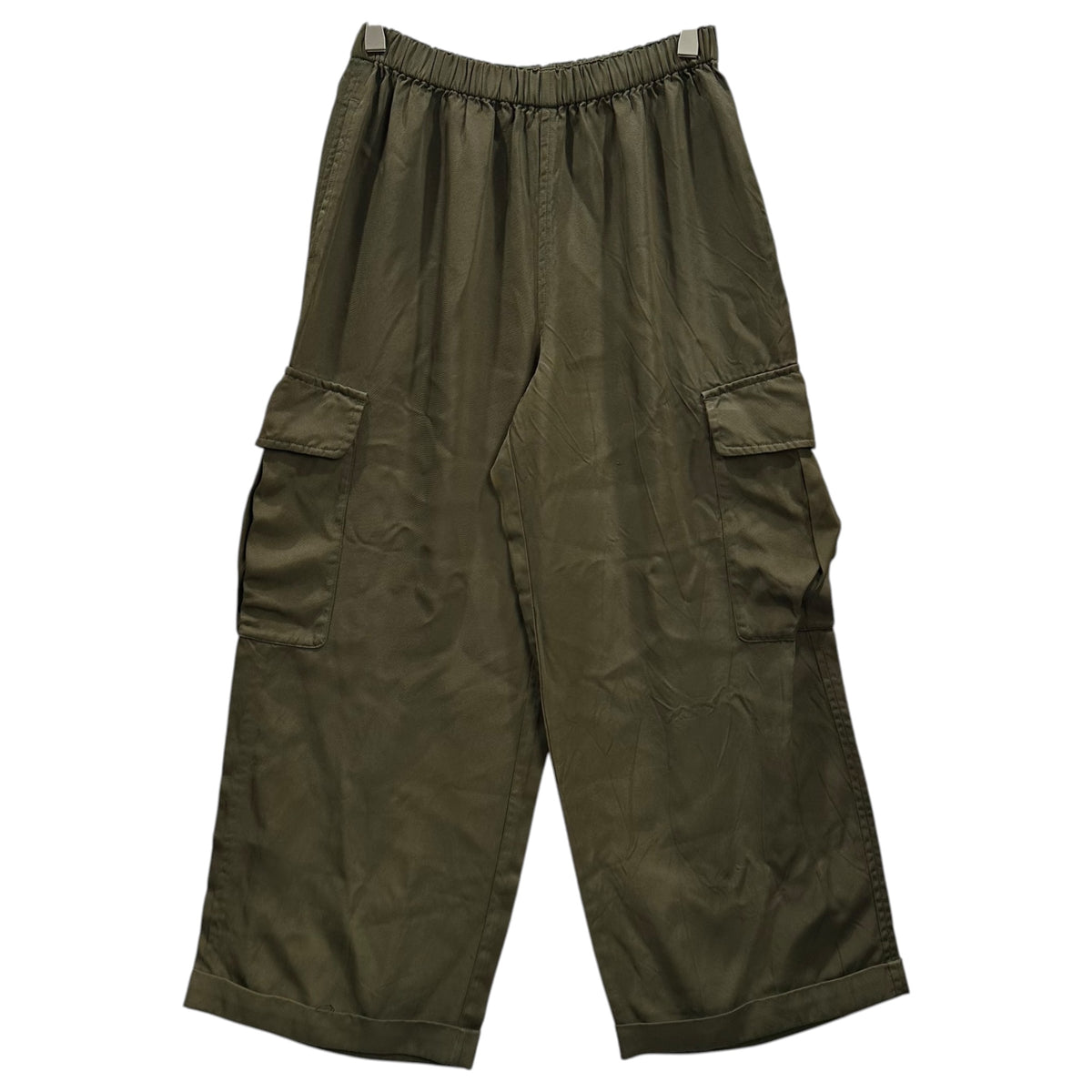 COMME des GARCONS(コムデギャルソン) 1999AW Dye-Finished Triacetate Wide-Leg Easy Cargo Pants 製品染め トリアセテート ワイド イージー カーゴ パンツ GP-100410 FREE カーキ AD1999 90s アーカイブ