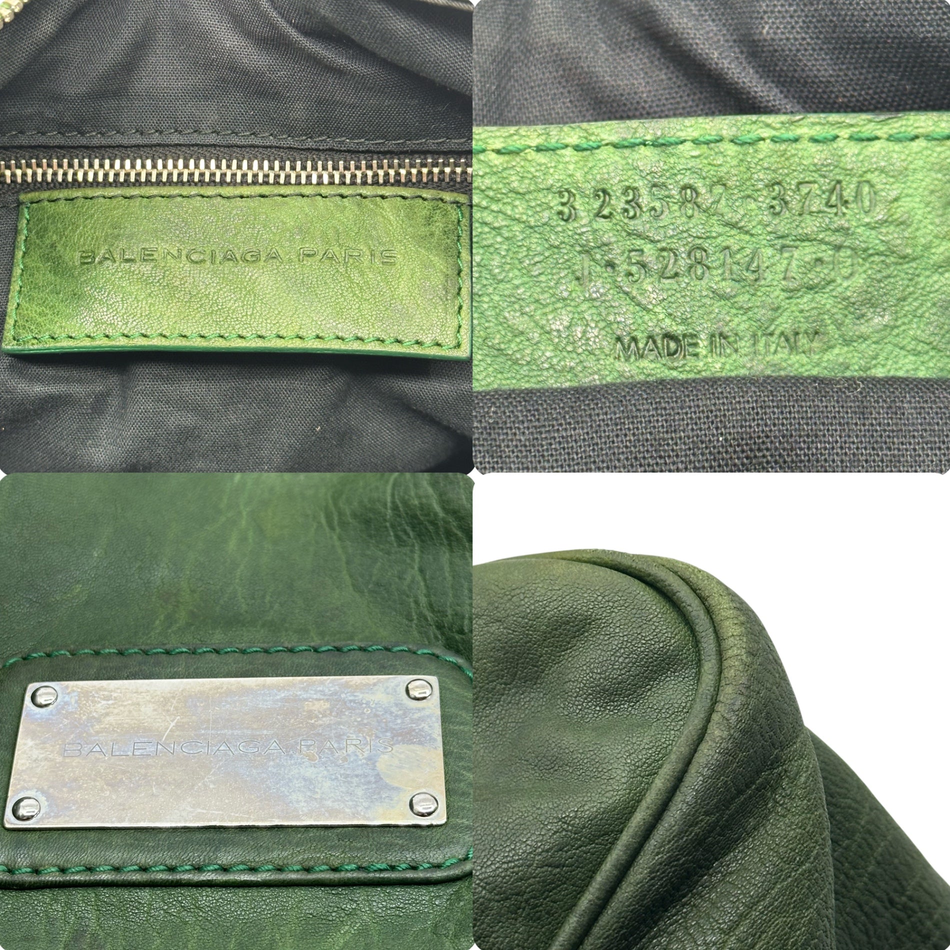 BALENCIAGA(バレンシアガ) 00's Logo Plate Leather Boston Bag 00年代 ロゴ プレート レザー ボストン バッグ 323587.3740 グリーン アーカイブ