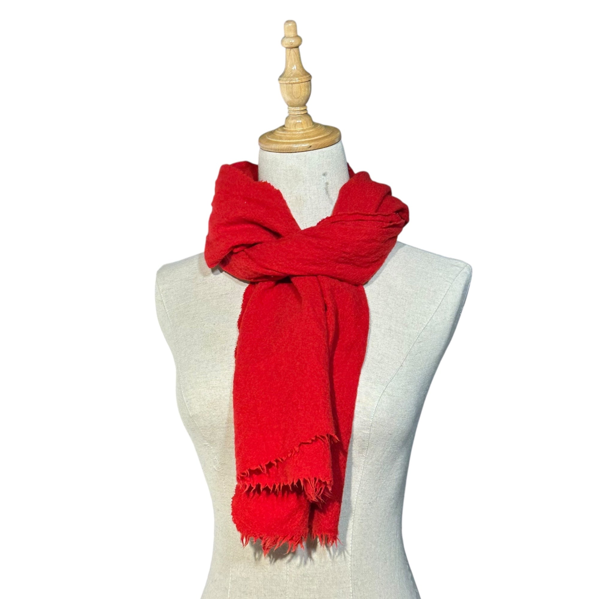Y's for men(ワイズフォーメン) Wool felted stole scarf ウール縮絨 ストール マフラー レッド
