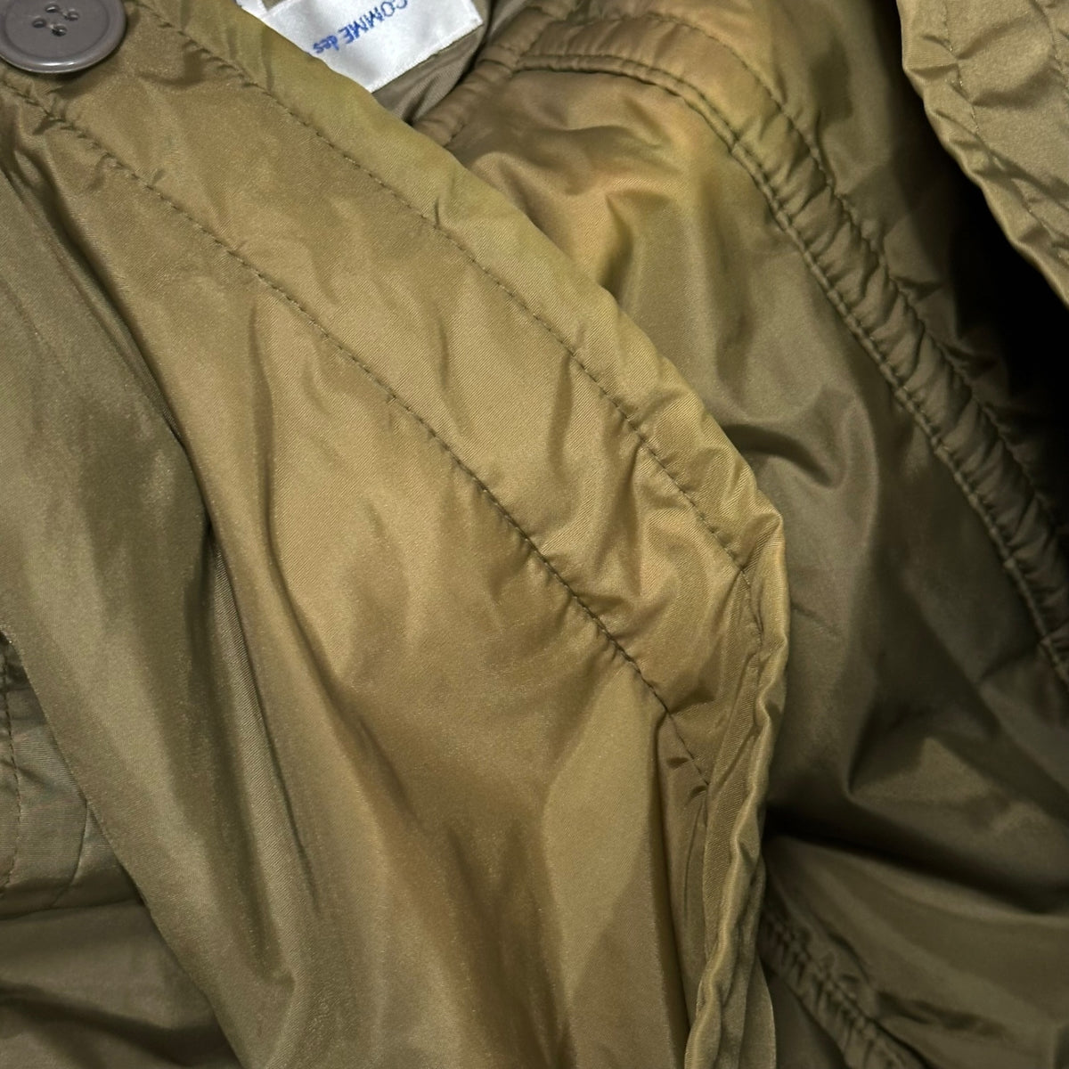 COMME des GARCONS SHIRT(コムデギャルソンシャツ) 2000's Nylon-Lined Duffle Coat ナイロン 中綿 ダッフルコート M カーキ 00s アーカイブ