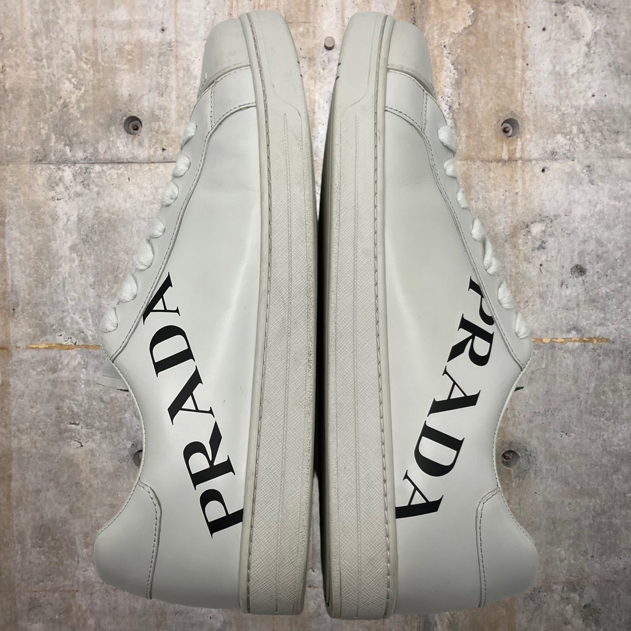 PRADA(プラダ) LOW TOP LOGO SNEAKER/ロゴラバースニーカー 3543 9 1/2 4E(28cm程度) ホワイト