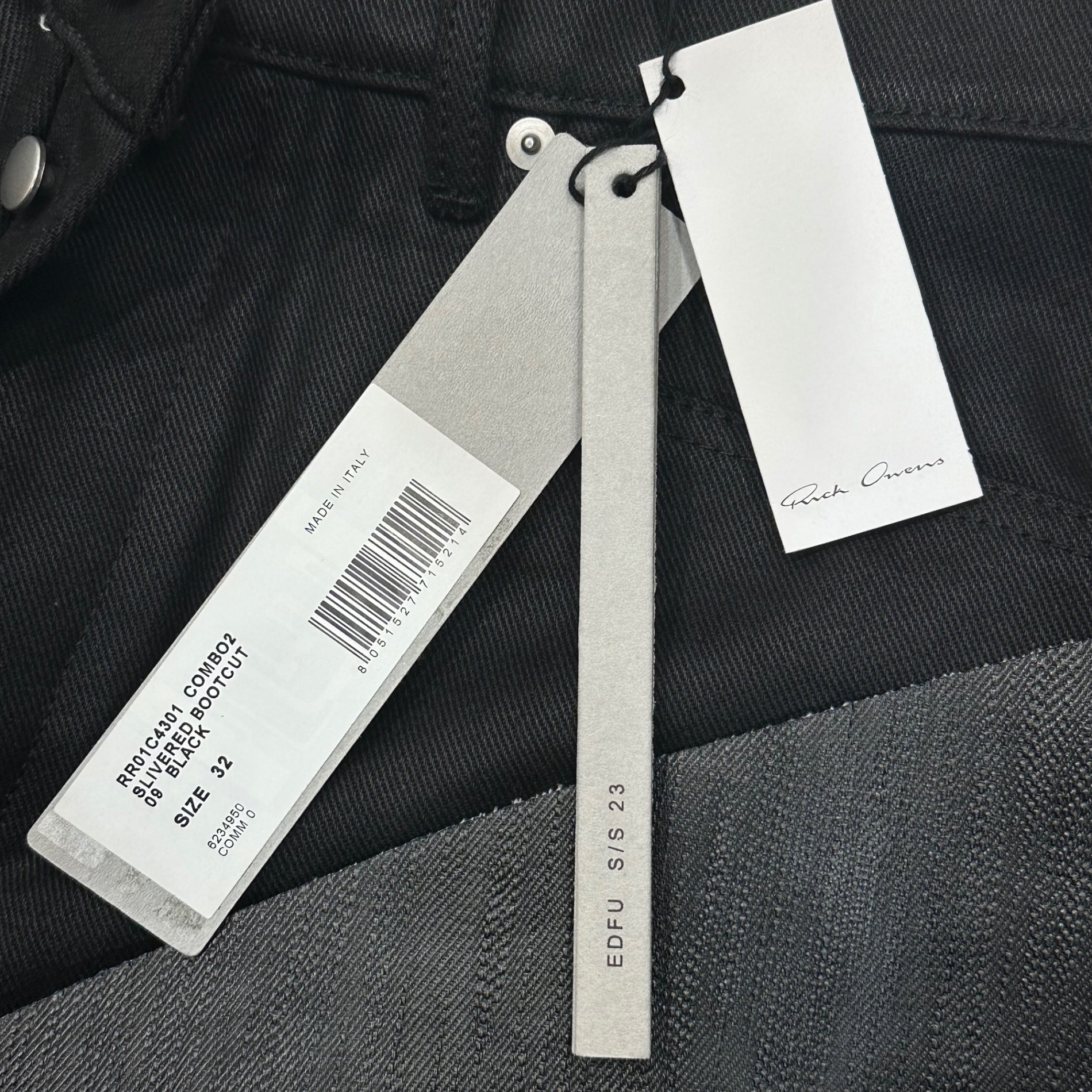 Rick Owens(リックオウエンス) 23SS Denim Slivered Bootcut in Black - SVRN デニム スリヴァード ブーツカット フレア パンツ RR01C4301-COMBO2 32 ブラック