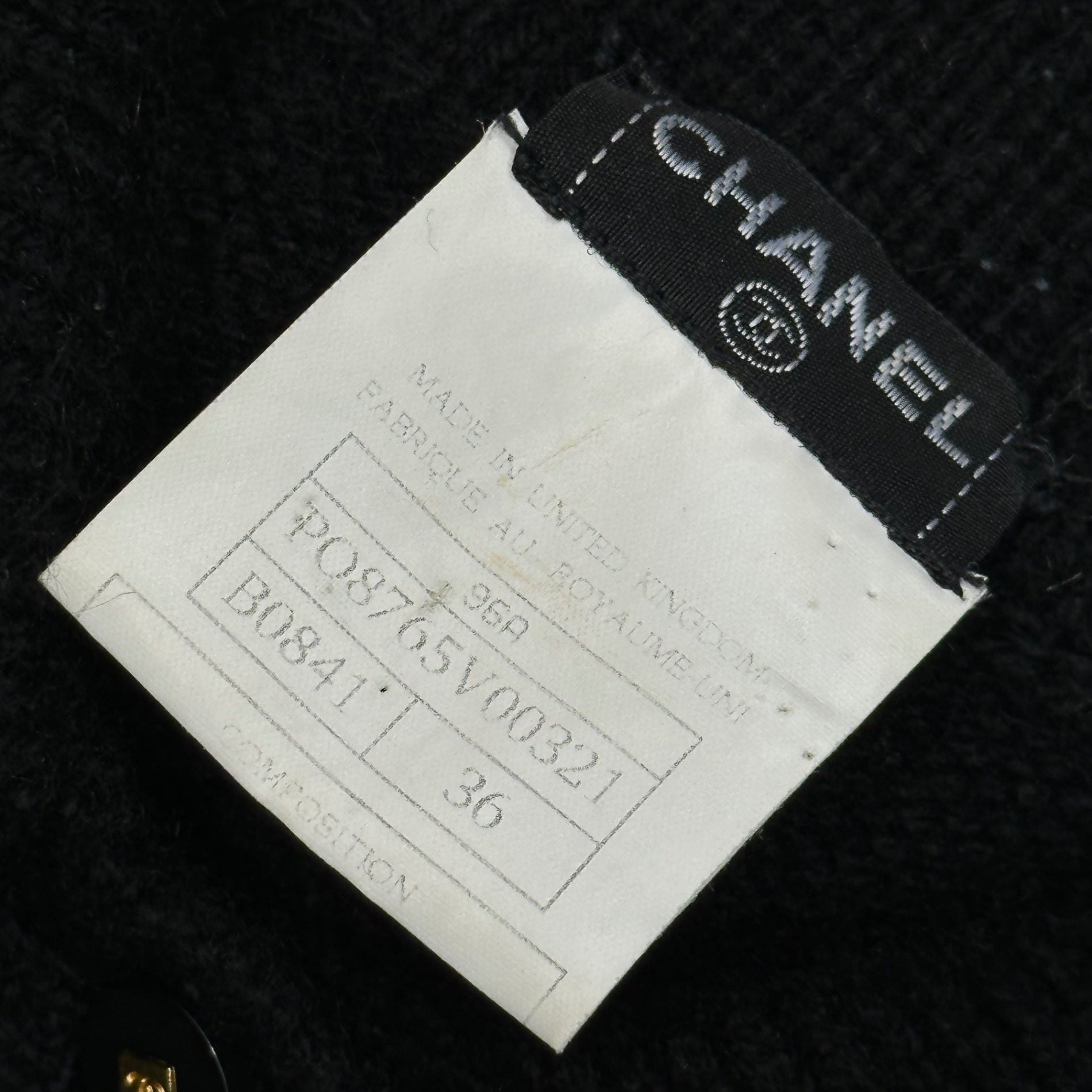 CHANEL(シャネル) 1996AW Coco Button Cashmere Collared Sweater ココボタン カシミア 襟付き ニット P08765V00321 36 ブラック×ホワイト B0841 90s ヴィンテージ