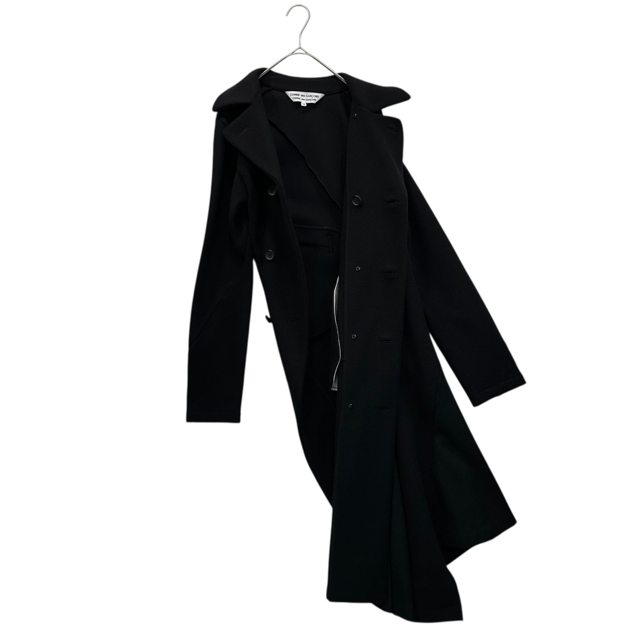 COMME des GARCONS COMME des GARCONS(コムデギャルソンコムデギャルソン) 14AW Twisted Melton Double Long Coat 捻じれ メルトン ダブル ロング コート RN-J033 M ブラック AD2014