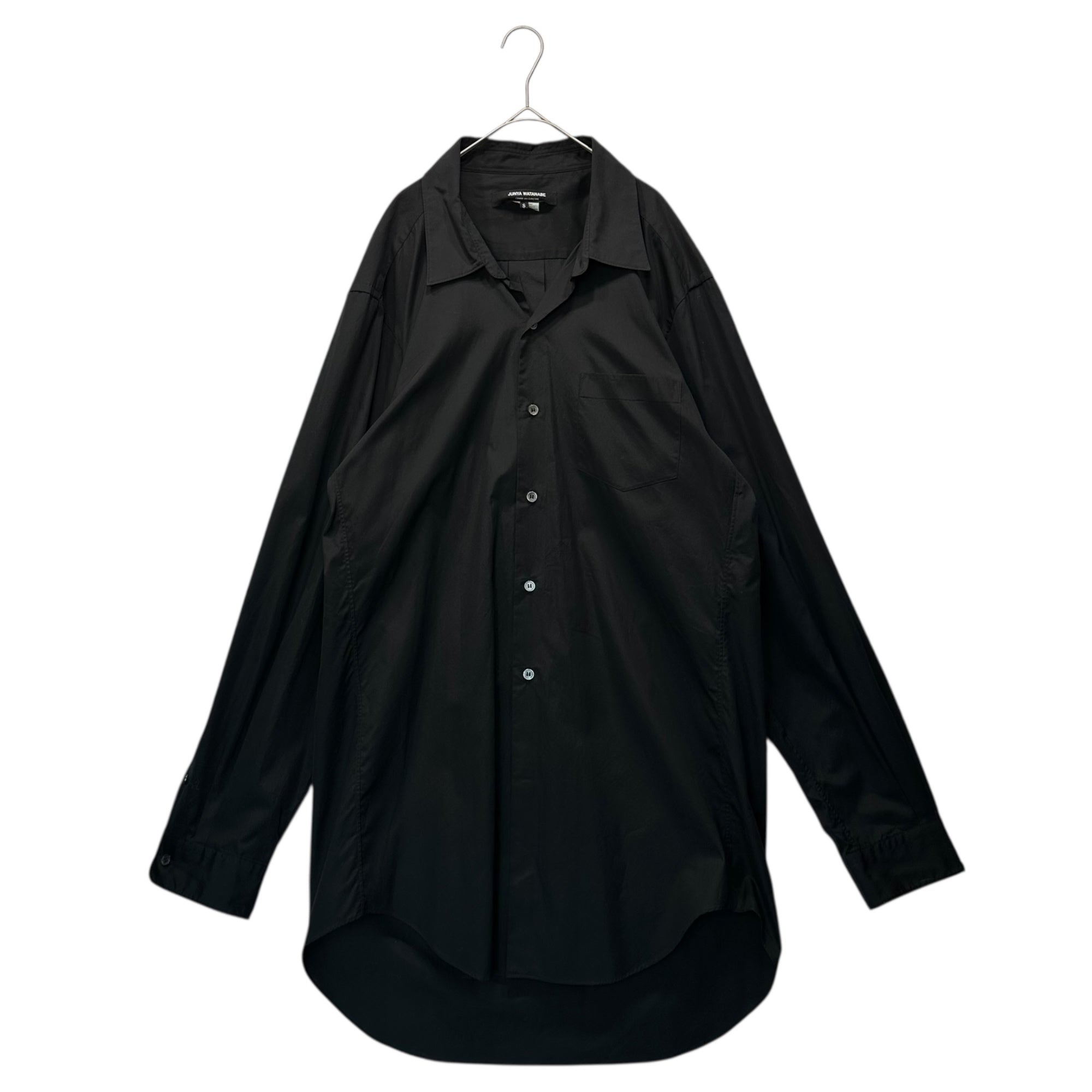 COMME des GARCONS JUNYA WATANABE(コムデギャルソンジュンヤワタナベ) 18SS Super Long Sleeve Cotton Dress Shirt スーパーロングスリーブ コットン ドレスシャツ JA-O071 S ブラック AD2017 男性着用可能