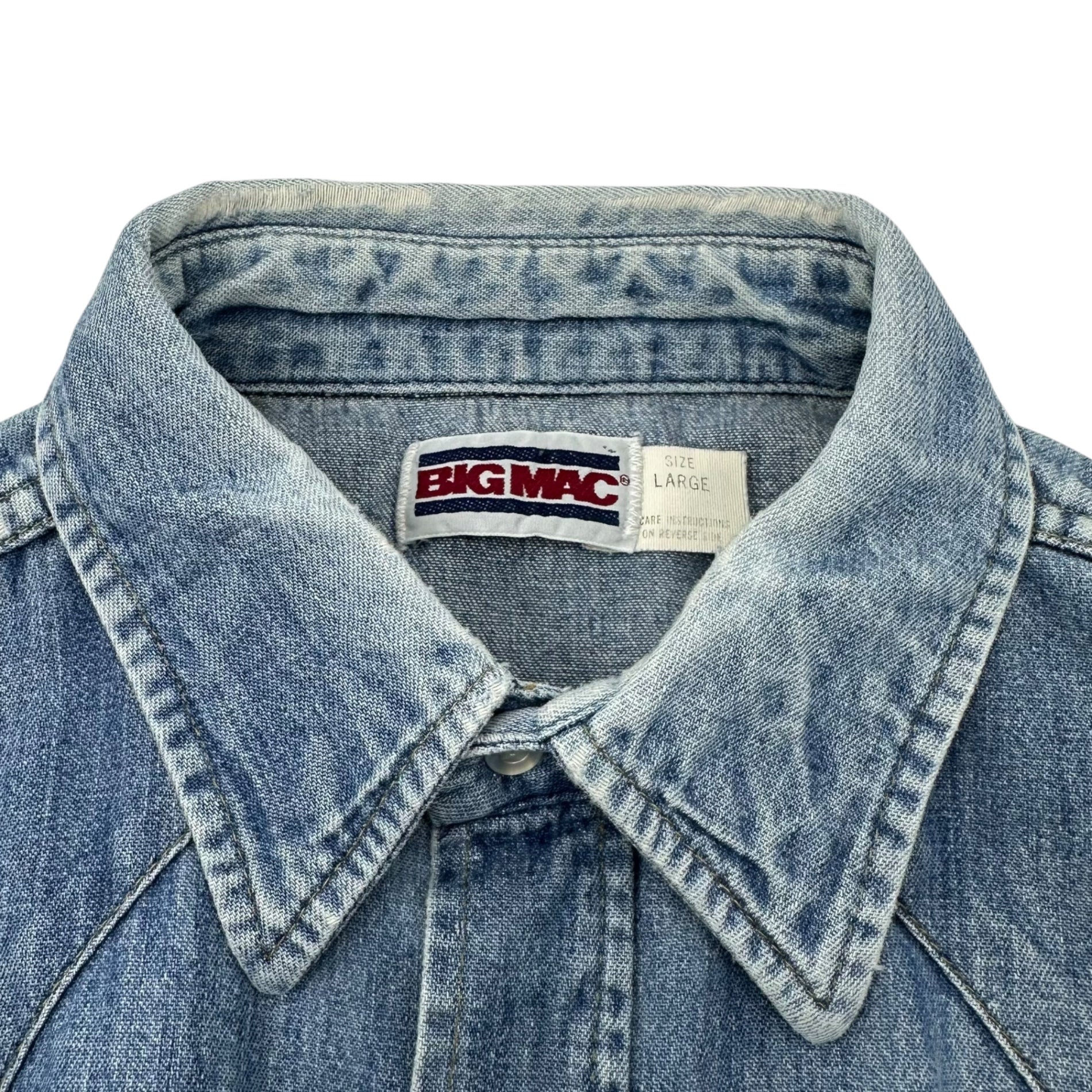 BIGMAC(ビックマック) 80's long sleeve denim western shirt 80年代 長袖 デニム ウエスタン シャツ L ライトインディゴ