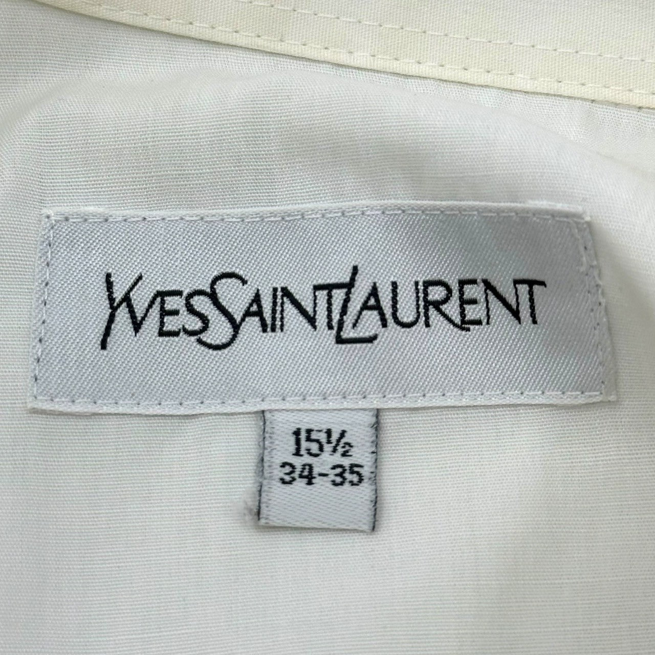 YVES SAINT LAURENT(イヴサンローラン) 80's ~ 90's Vintage Band Collar Shirt ヴィンテージ バンドカラー シャツ 15 1/2(M程度) ホワイト