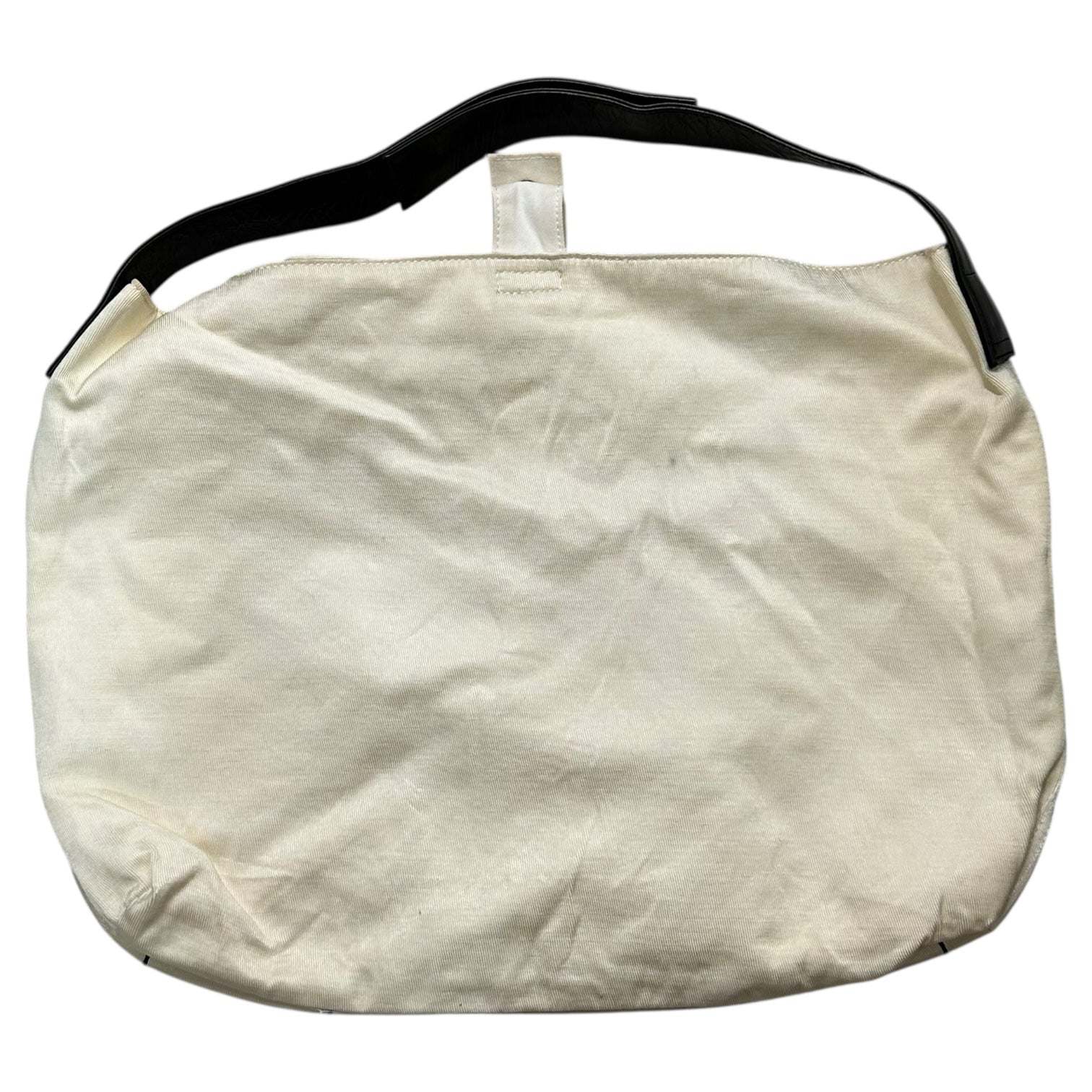 YOHJI YAMAMOTO+NOIR(ヨウジヤマモトプリュスノアール) Leather Handle Embroidered Shoulder Bag レザー ハンドル 刺繍 ショルダーバッグ ホワイト×ブラック