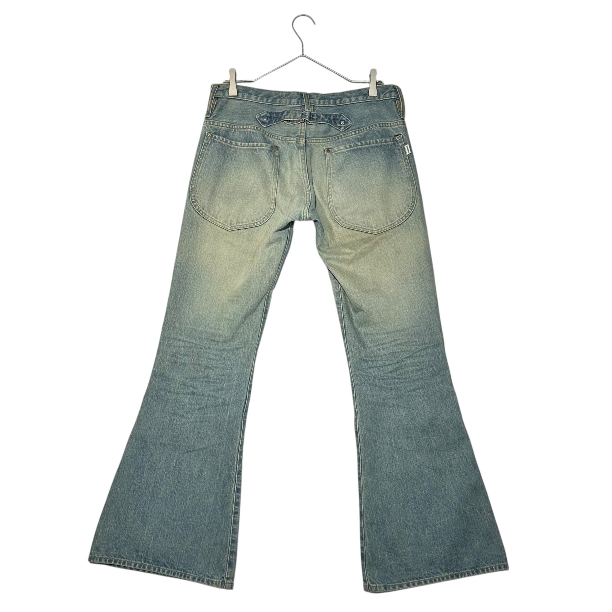 SUGARHILL(シュガーヒル) 21SSS double knee bell bottom ダブルニー ベルボトム デニム パンツ 21SSPT04 2 ライトインディゴ フレア ヴィンテージ加工