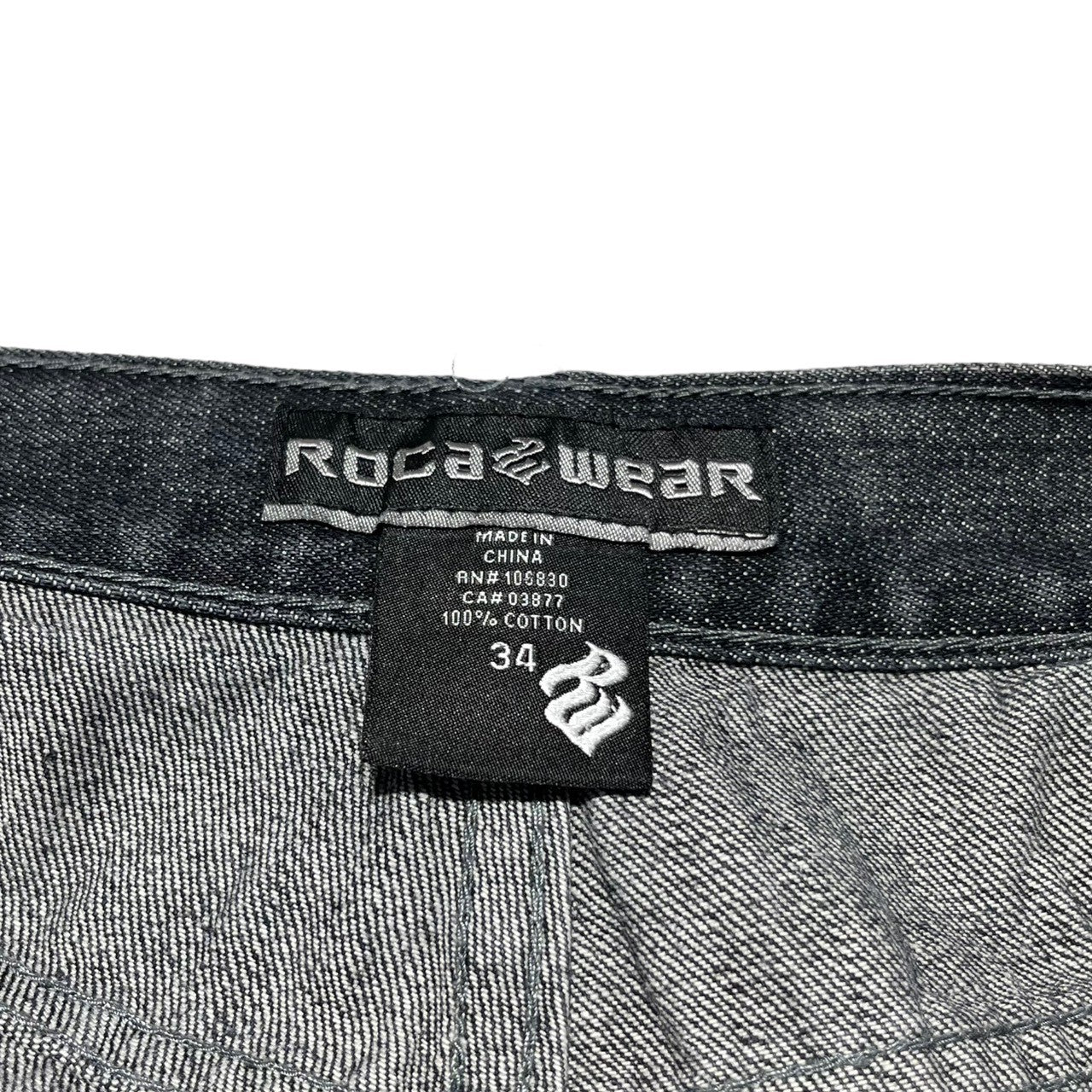 ROCAWEAR(ロカウェア) 00's DENIM PANTS デニムパンツ Y2K B-BOY 34 ブラック