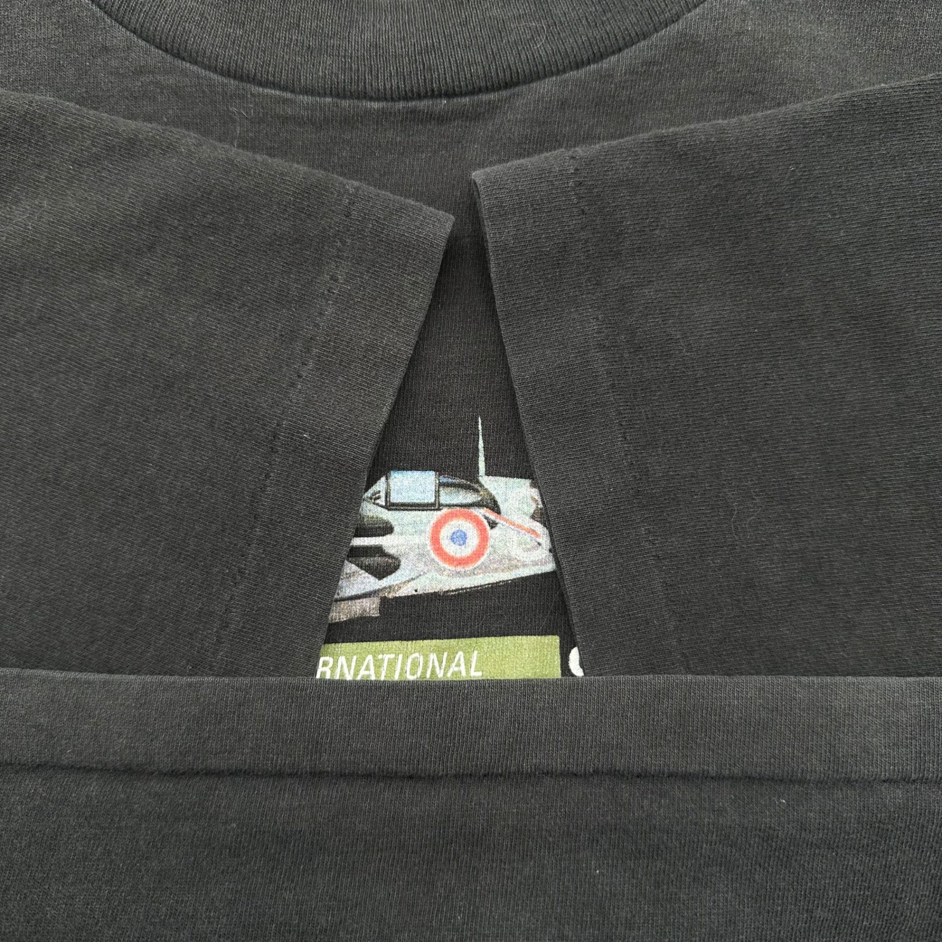 STUSSY(ステューシー) 90's INTERNATIONAL STUSSY-INTERNATIONAL SQUADRON 980 90年代 戦闘機 Tｼｬﾂ XL フェードブラック MADE IN USA