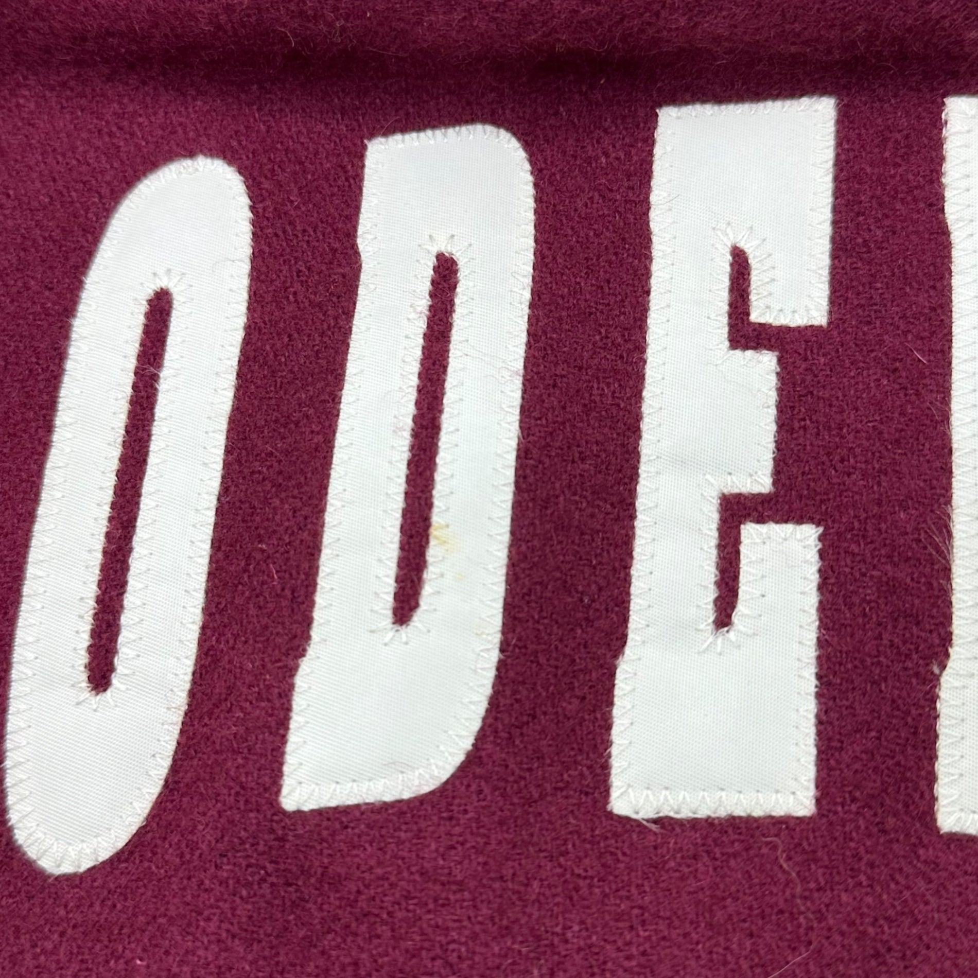 GOODENOUGH(グッドイナフ) 90's Logo Patch High-Neck Wool Sweatshirt ロゴ ワッペン ハイネック ウール スウェット M ボルドー 90年代 ヴィンテージ 初期