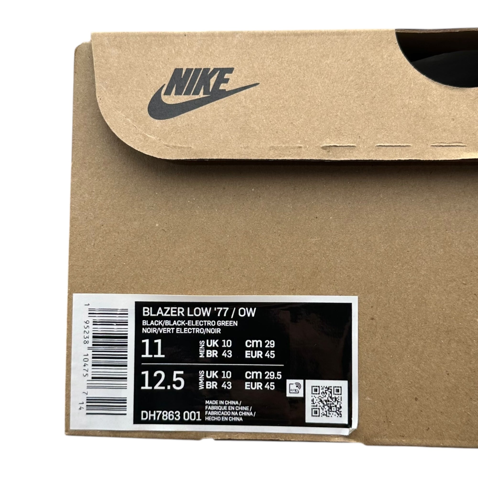 NIKE×Off-White(ナイキ×オフホワイト) Blazer Low Black and Electro Green ブレーザー ロー ブラック アンド エレクトロ グリーン DH7863-001 29cm ブラック×エレクトリックグリーン スニーカー