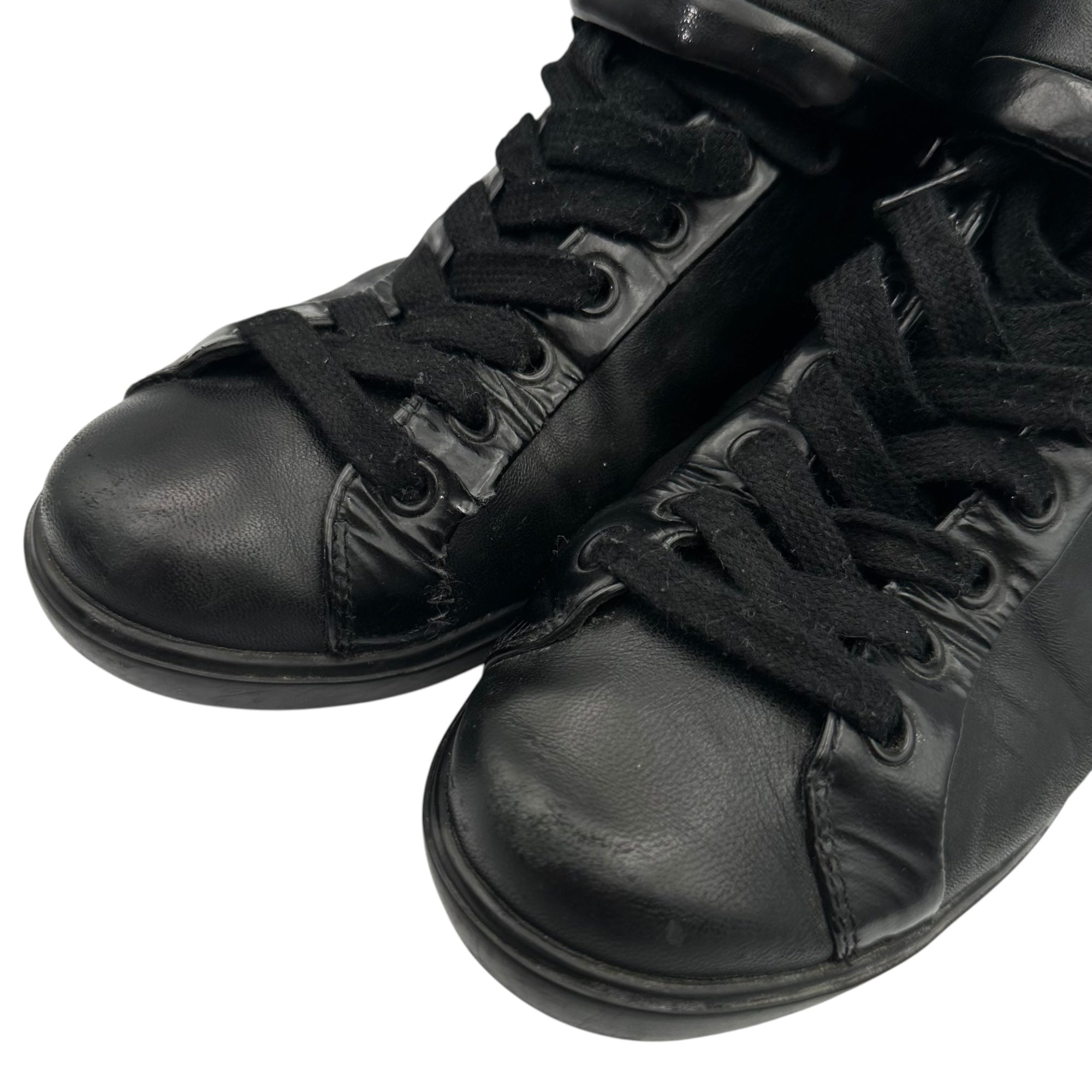 PRADA SPORT(プラダスポーツ) High-Top Leather Sneakers ベルクロ ハイカット レザー スニーカー 3T 5466 38 1/2(25cm程度) ブラック