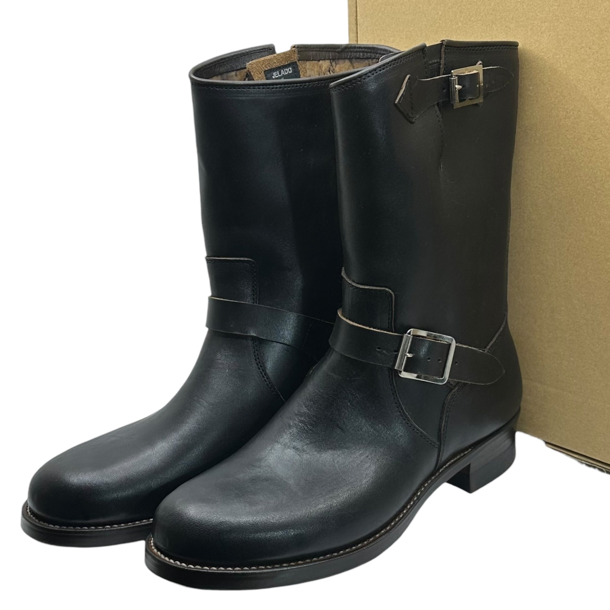 JELADO the BOOTED(ジェラード ザ ブーテッド) Engineer Boots ”Type1” Black Horsebutt エンジニア ブーツ タイプ1 茶芯 JB94901 8 1/2(26.5cm程度) ブラック ワークブーツ レザー