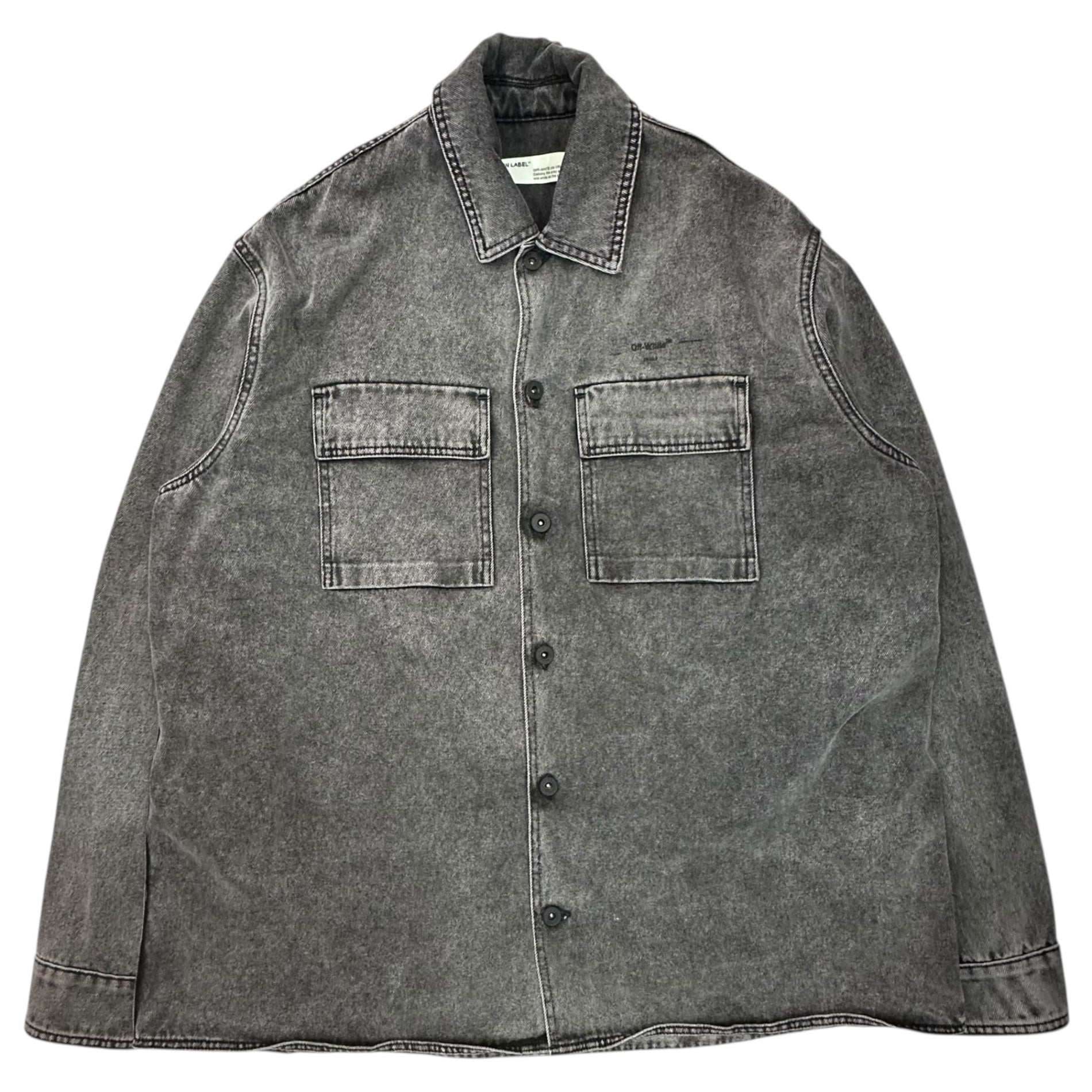 Off-White(オフホワイト) Arrow Oversize Denim Shirt アロー オーバーサイズ デニム シャツ ジャケット OMYD017R20E54020 M ブラック