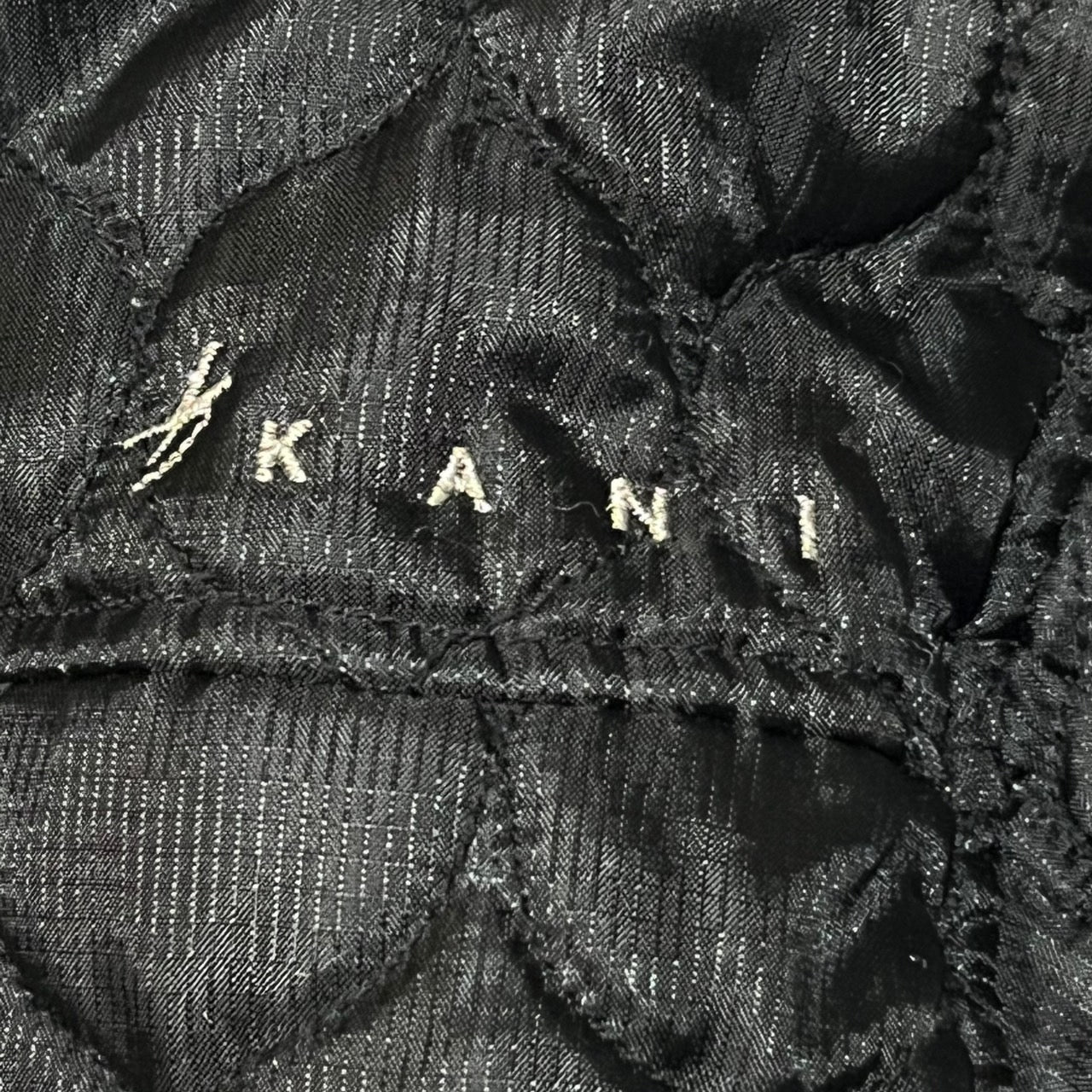 Karl Kani(カールカナイ) 90'sロゴ刺繍スーパーオーバーキルティングジャケット XL ブラック