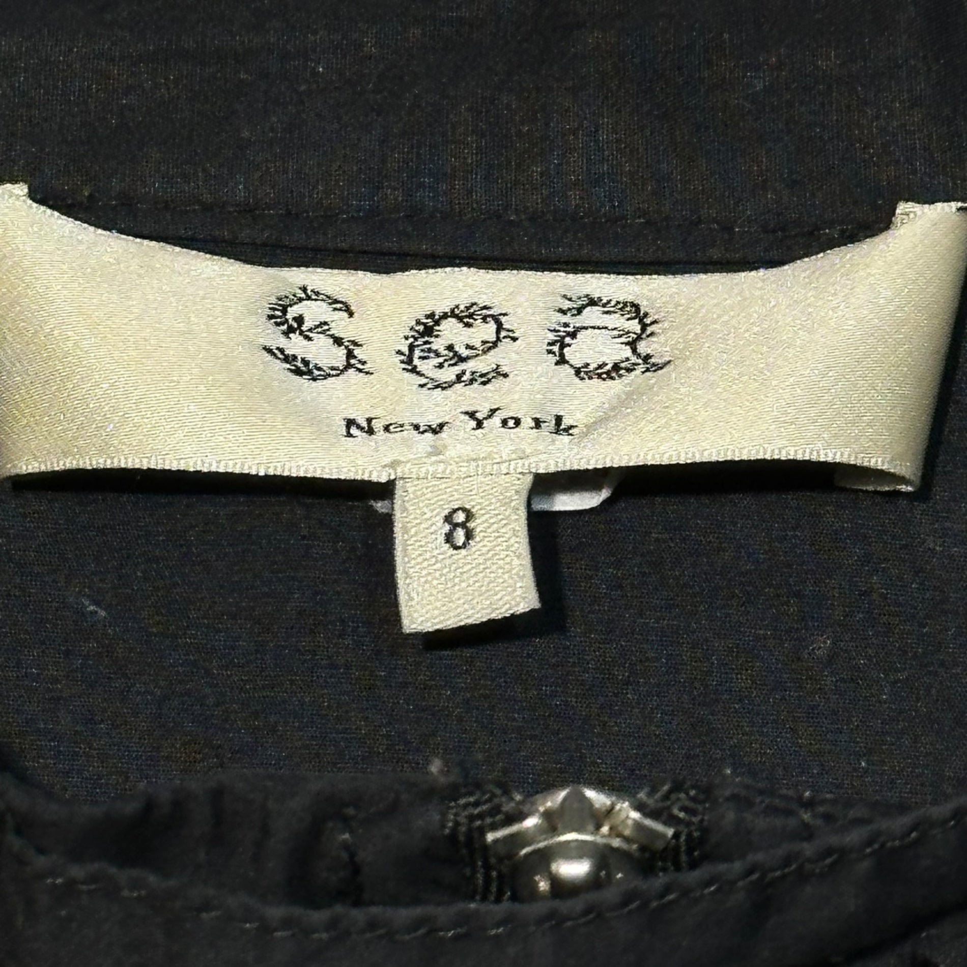 sea NEW YORK(シーニューヨーク) Pleated-Line Long-Sleeve Jumpsuit プリーツ ライン 長袖 オールインワン 8(L) ブラック