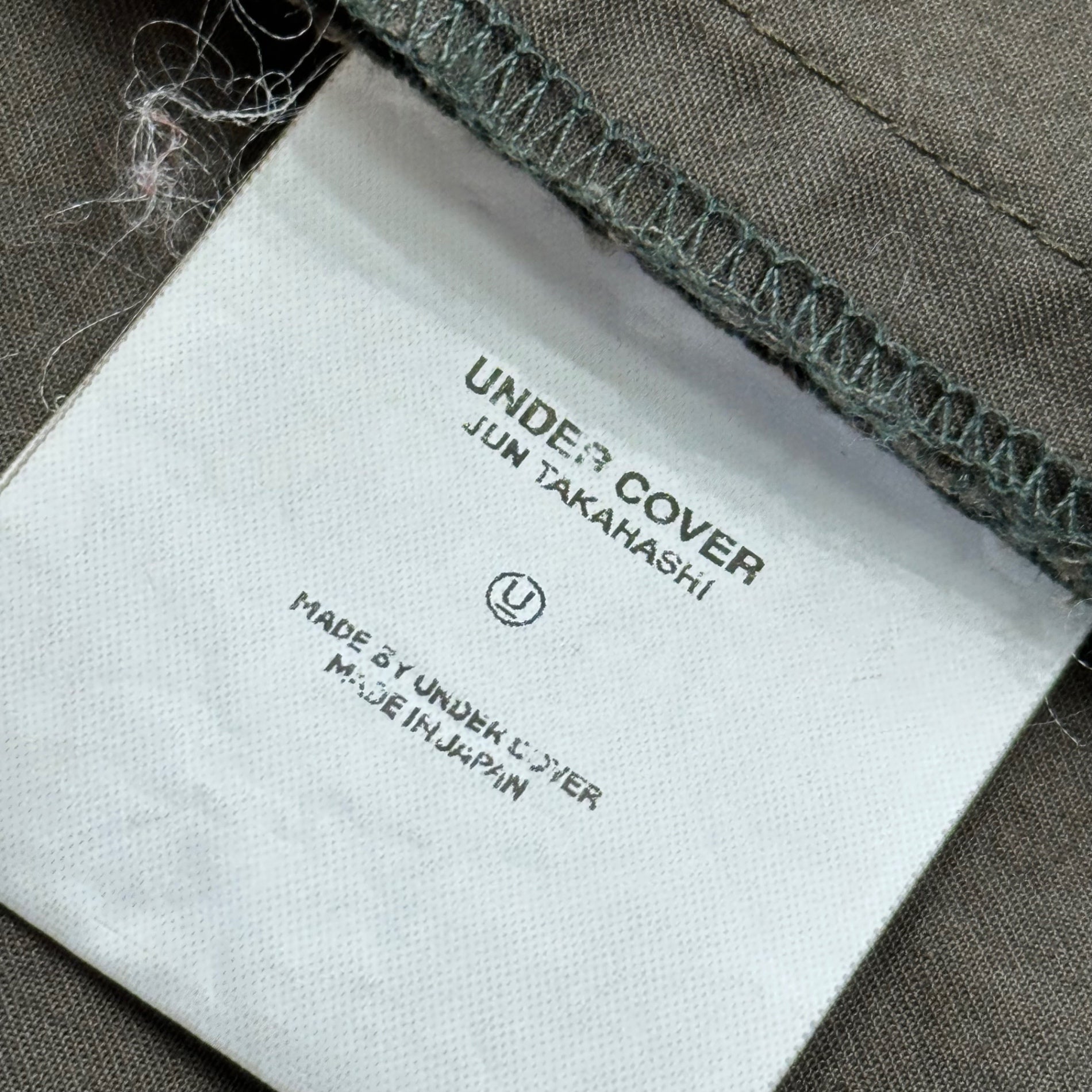 UNDERCOVER(アンダーカバー) 01SS CHAOTIC DISCORD Diagonal-zip cotton shirt 斜めジップ コットン シャツ Z1-2 M オリーブ 00's