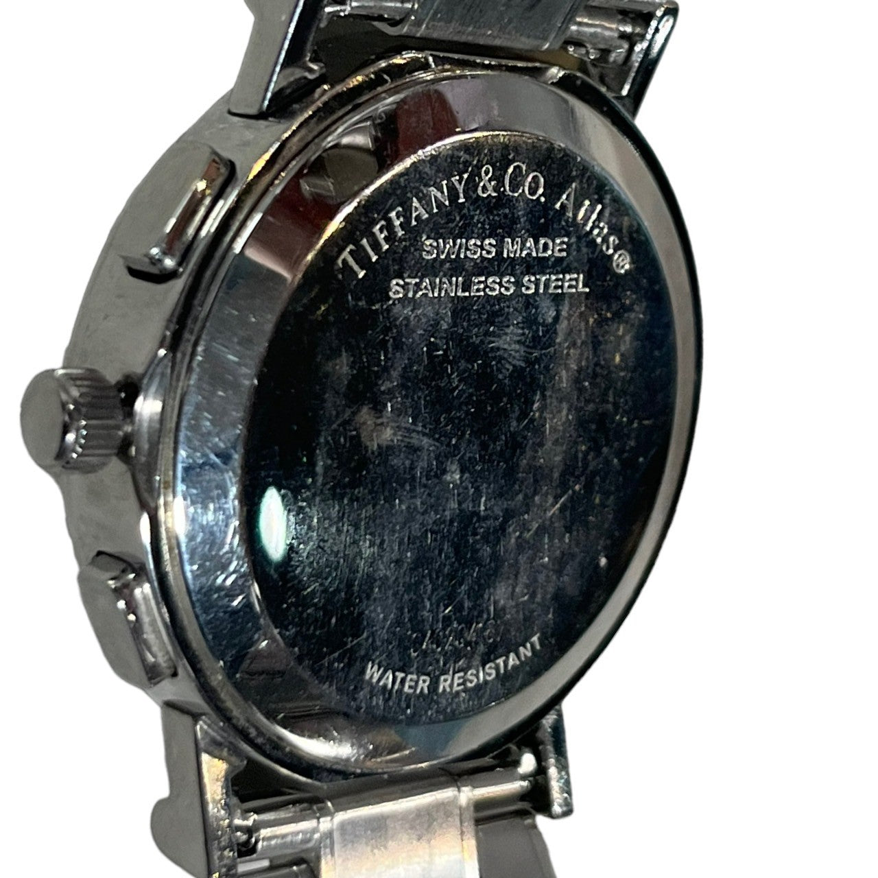TIFFANY u0026 CO.(ティファニー) ATLAS chronograph watch アトラス クロノグラフ 腕時計 シルバー ブラック  ウォッチ 黒文字盤 ラウンド