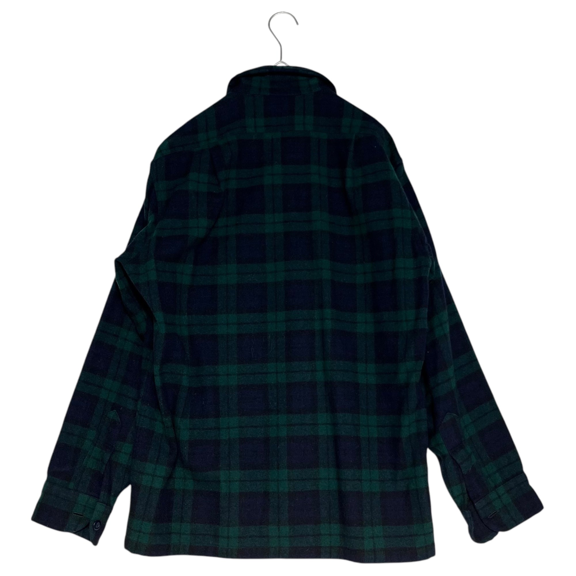 PENDLETON(ペンドルトン) 70's USA made Tartan check open collar wool shirt タータンチェック オープンカラー ウール シャツ M ネイビー×グリーン USA製 70年代 ヴィンテージ