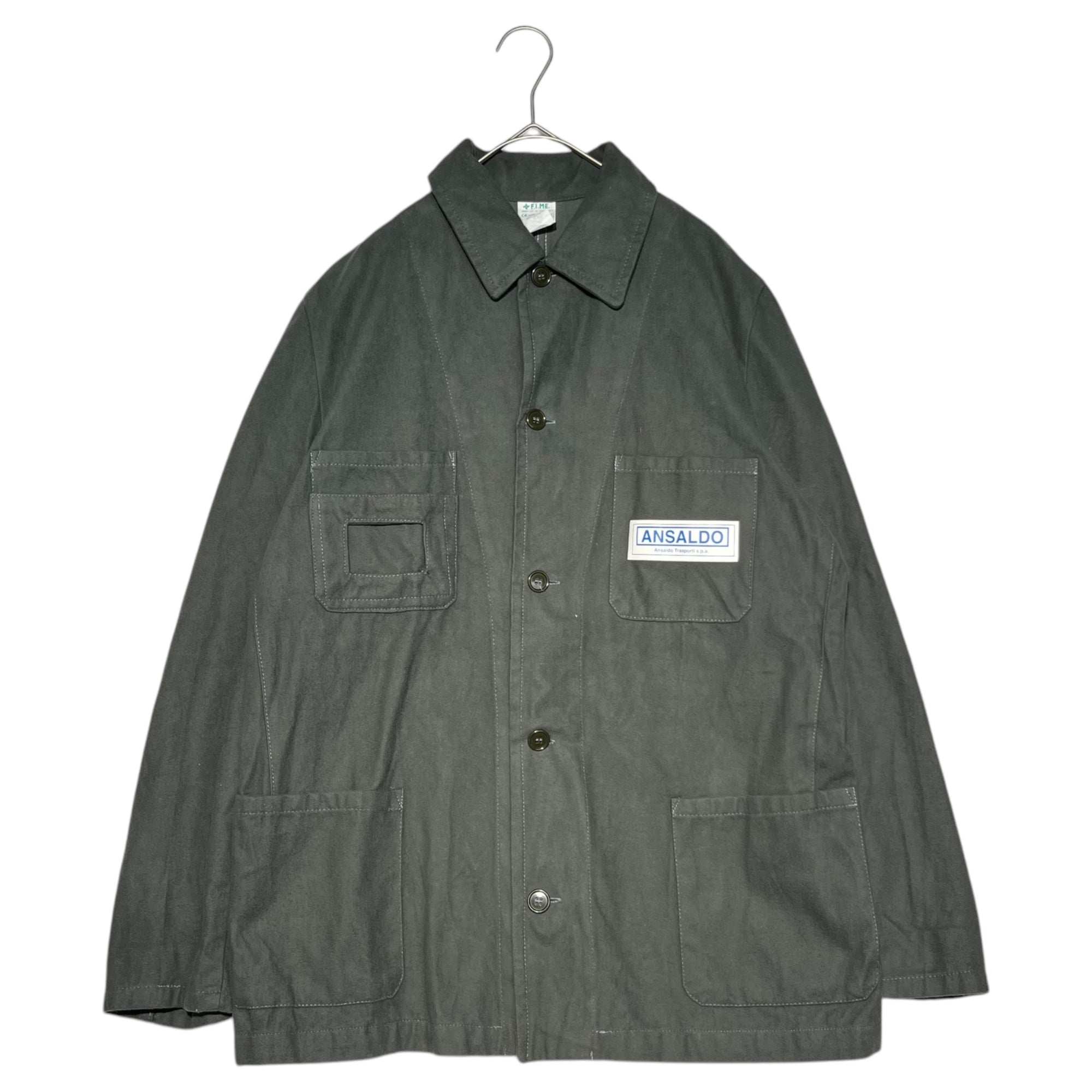 Euro vintage(ヨーロッパヴィンテージ) VINTAGE ansaldo trasporti spa moleskin jacket ヴィンテージ アンサルド 企業 モールスキン ジャケット 48(M) グレー イタリア鉄道装置製造販売業者 企業物