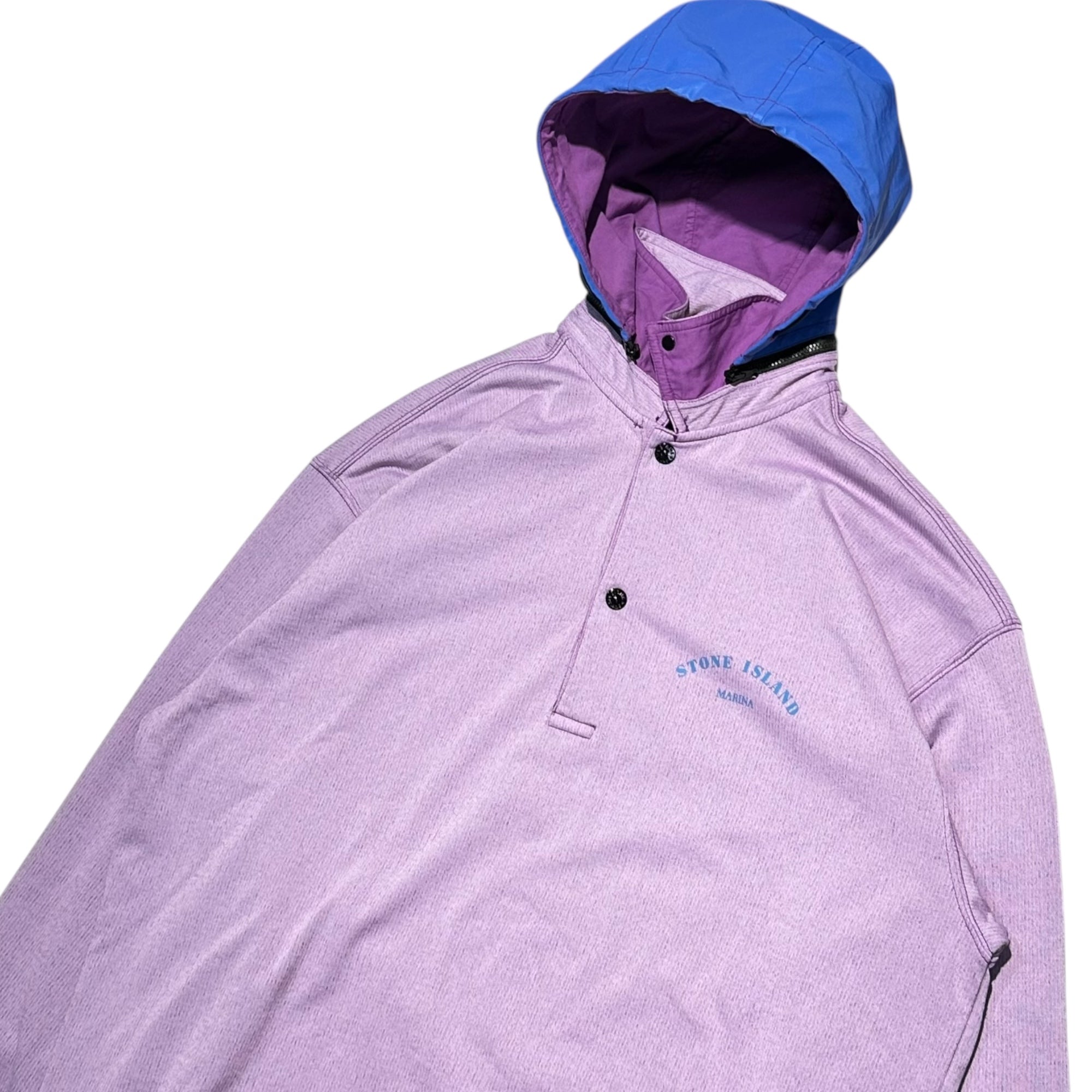 STONE ISLAND(ストーンアイランド) Marina Plated Dyed Hooded Sweat マリーナ プレート加工 染め フード付きスウェット 7815653X2 XL パープル