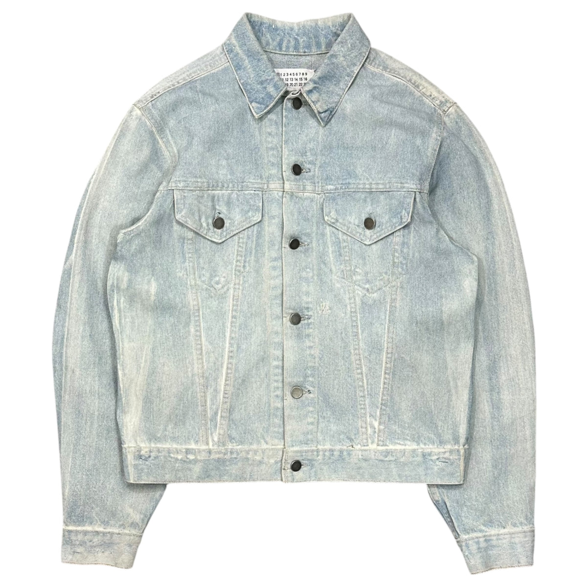 Maison Martin Margiela(メゾン マルタンマルジェラ) 2003SS Artisanal Waxed Denim Jacket アーティザナル ワックス デニム ジャケット 611B007002 M(XL程度) ライトインディゴ 00's ペンキ アーカイブ