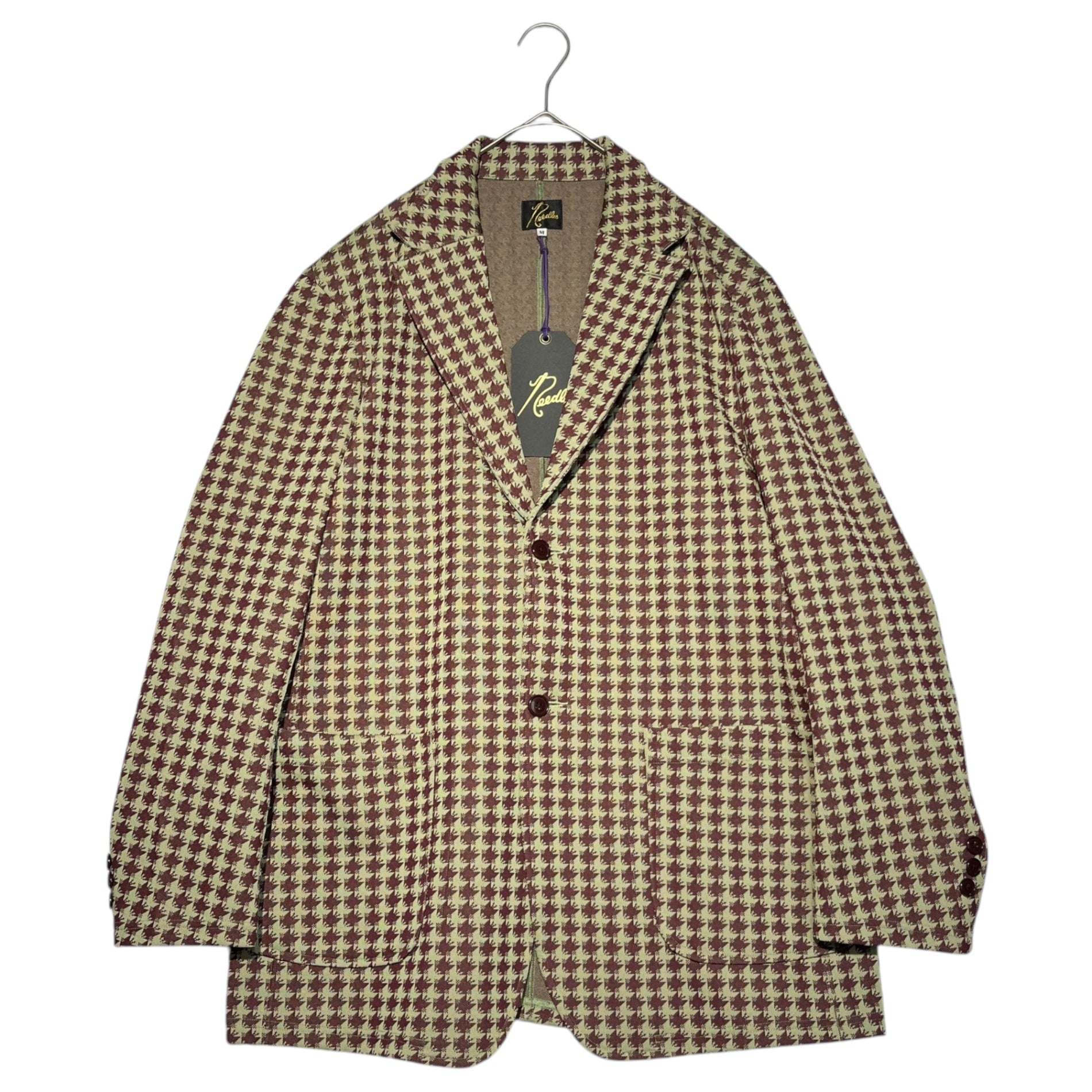 NEEDLES(ニードルズ) 20SS 2B Jacket Poly Jacquard ジャガード ポリ テーラード ジャケット GL228 M グリーン×ブラウン 千鳥柄