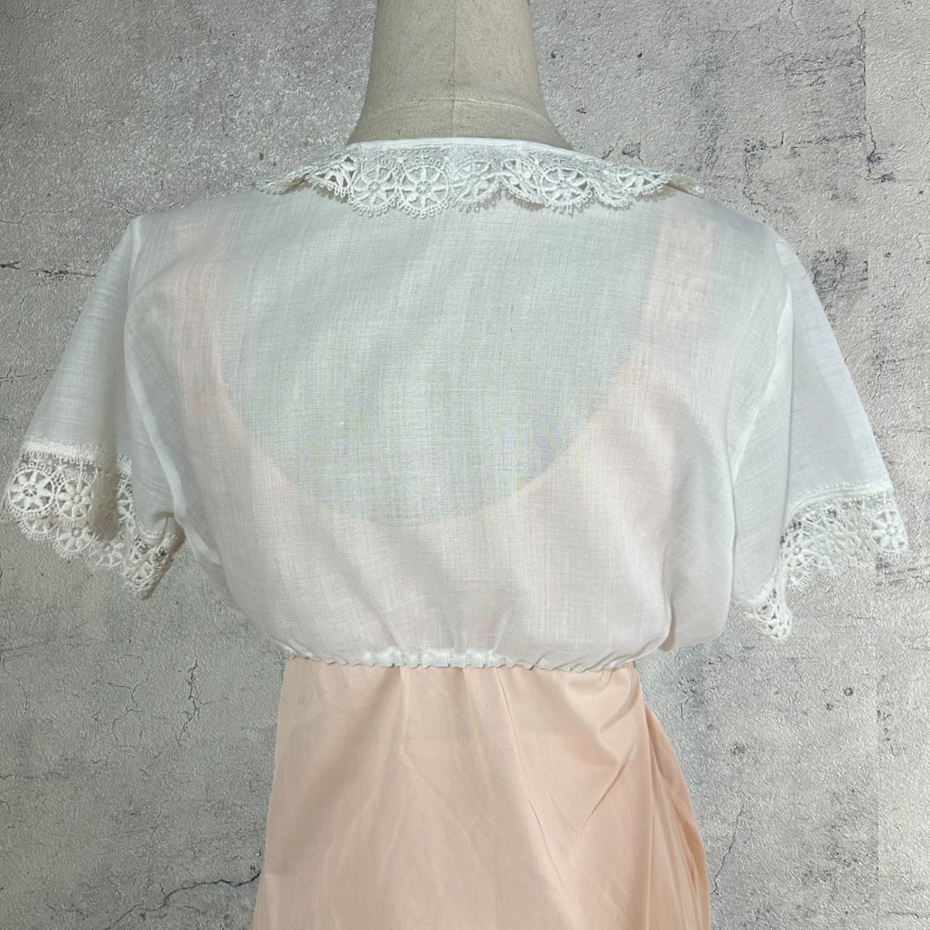 Euro vintage(ヨーロッパヴィンテージ) lace tirol shortblouse レースのチロルショートブラウス /ウエストゴム/レースに一部破れ有 S~M程度 ホワイト
