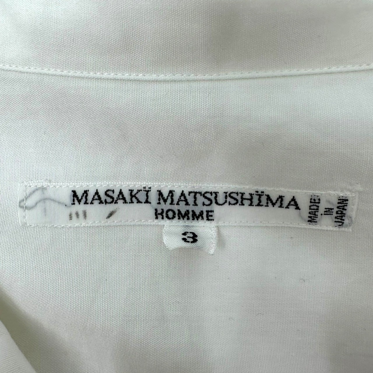 MASAKI MATSUSHIMA HOMME(マサキマツシマオム) 00's Cotton Italian collar cuff shirt コットン イタリアン カラー カフス シャツ HRC-02120 3(L程度) ホワイト 長袖