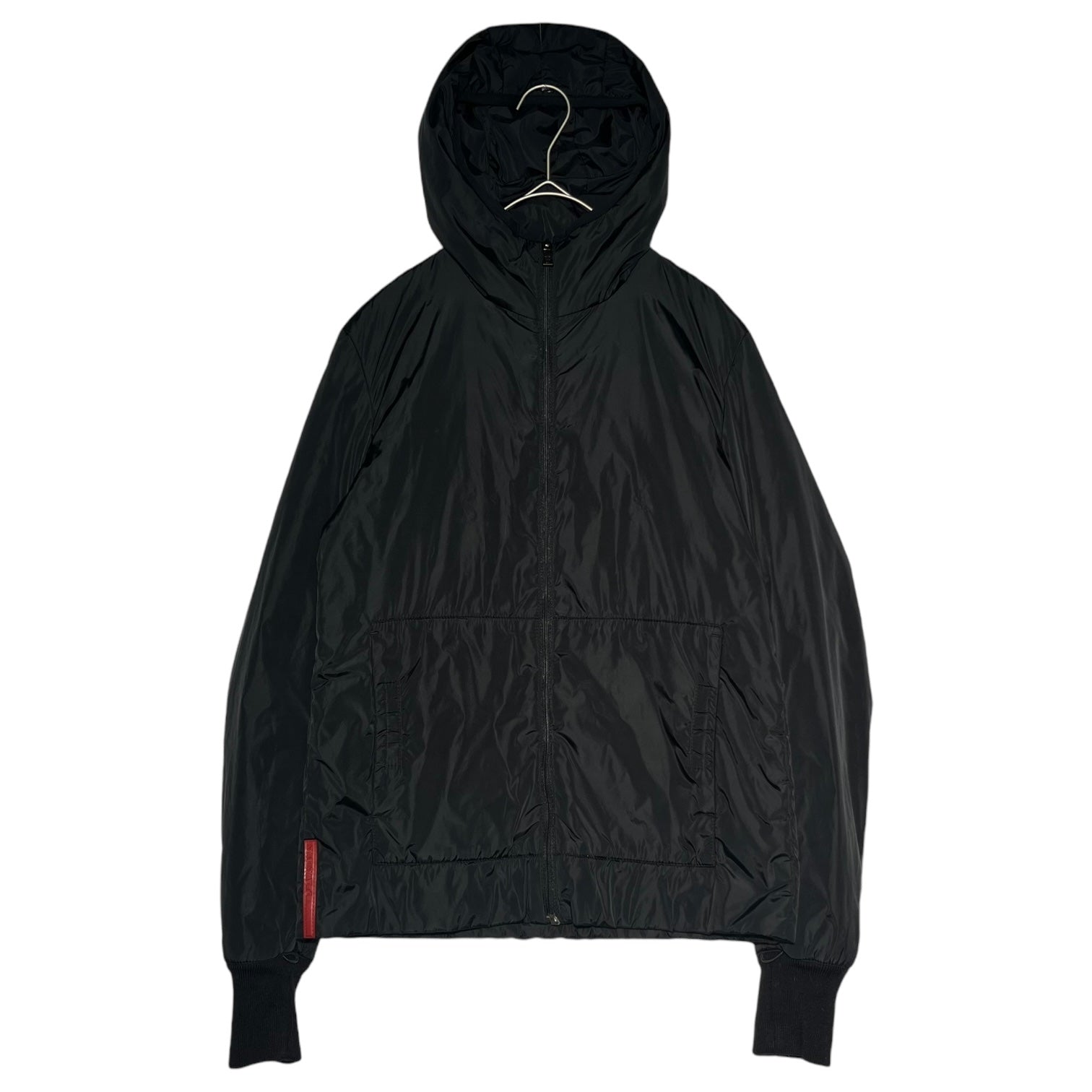 PRADA SPORT(プラダスポーツ) 00's Padded hooded nylon jacket 中綿 フーデット ナイロン ジャケット 38(M程度) ブラック Y2K テック アーカイブ