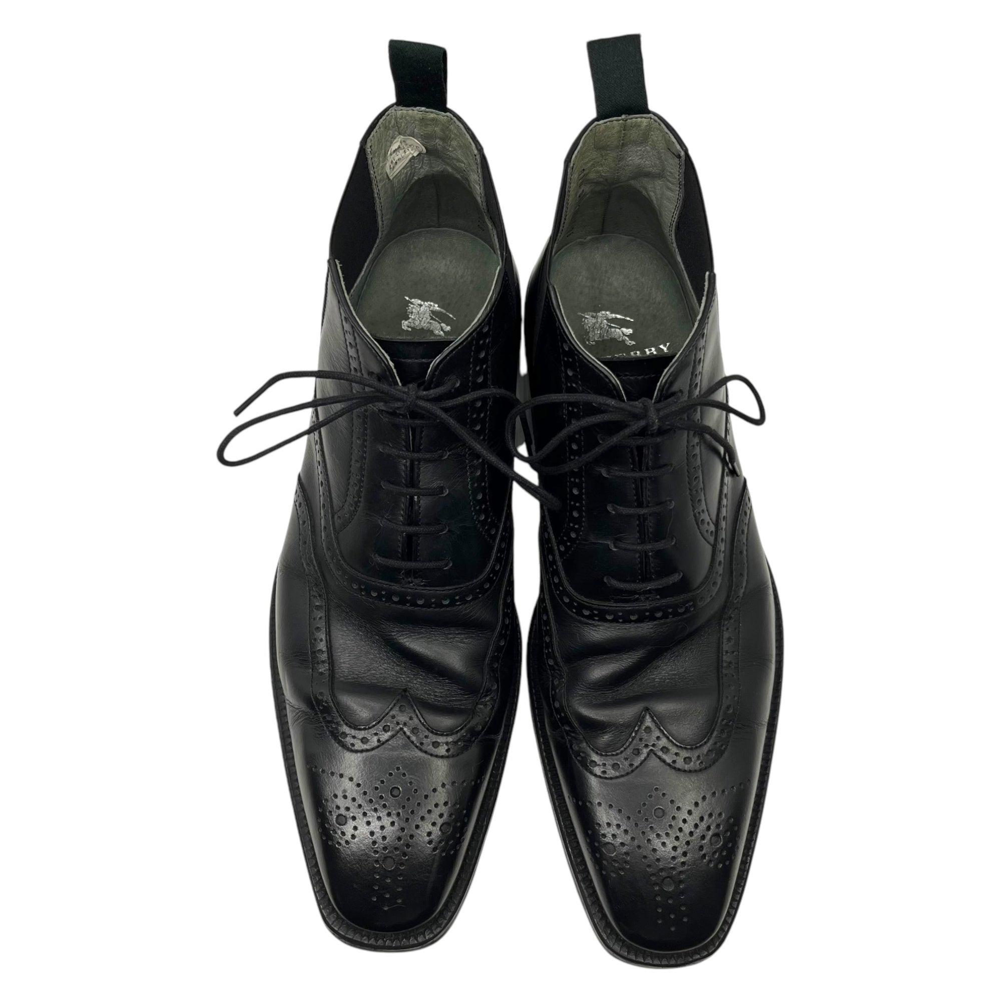 BURBERRY BLACK LABEL(バーバリーブラックレーベル) Wingtip chukka side gore boots ウィング チップ サイドゴア ブーツ SY3017 26cm ブラック