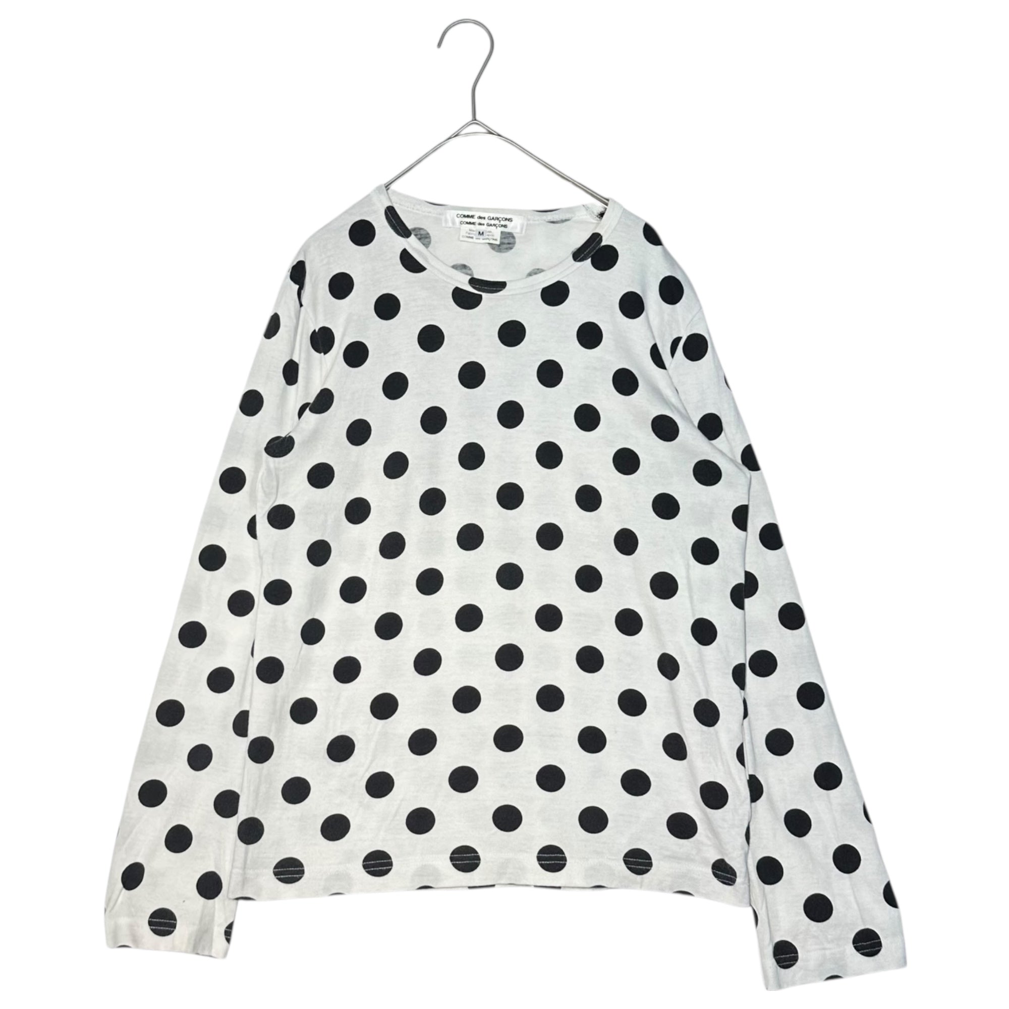 COMME des GARCONS COMME des GARCONS(コムデギャルソンコムデギャルソン) 10AW Dot L/S Cut-and-Sewn Shirt ドット 長袖 カットソー RF-T009 M ホワイト×ブラック AD2010