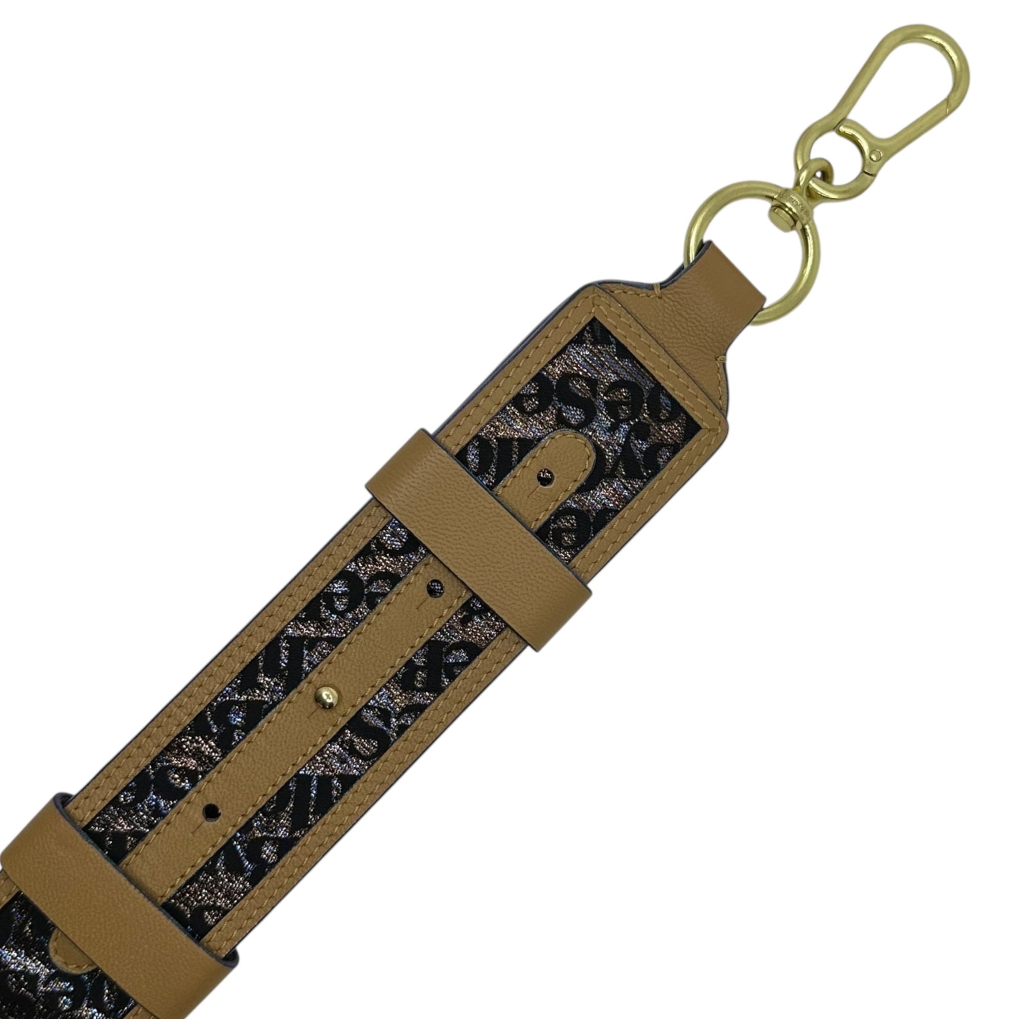 SEE BY CHLOE(シーバイクロエ) Glitter Monogram Shoulder Strap ラメ モノグラム ショルダー ストラップ ブラウン×ブラック